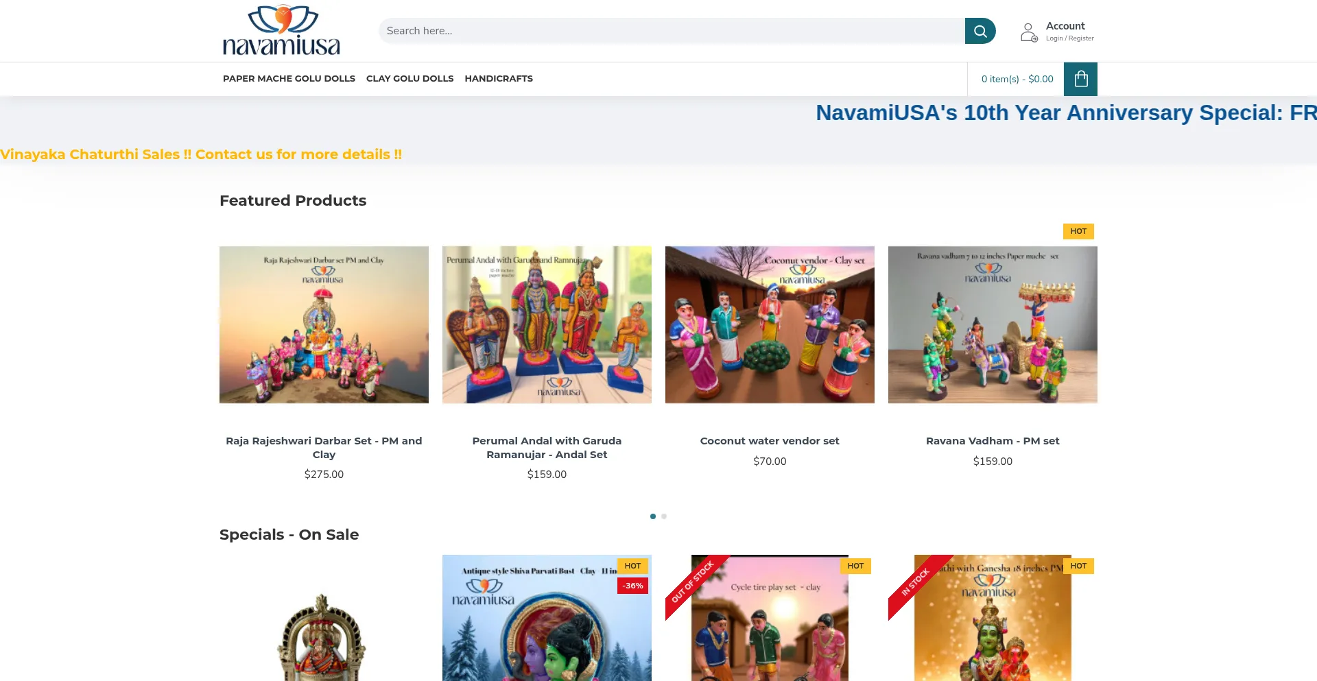 Website screenshot of Navamiusa.com