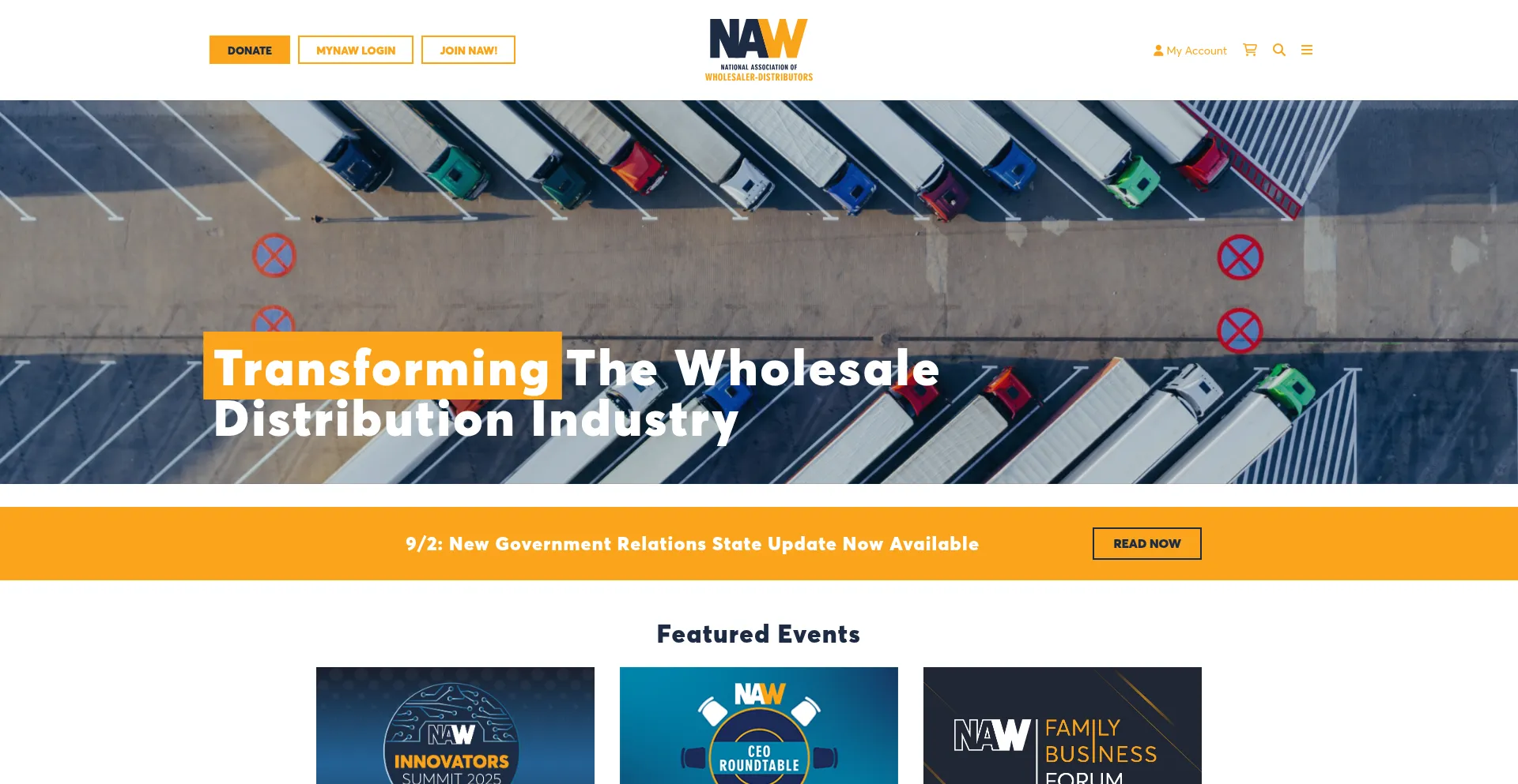 Website screenshot of Naw.org