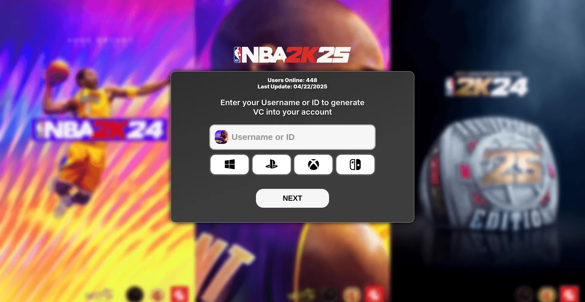 Website screenshot of Nba9.lol