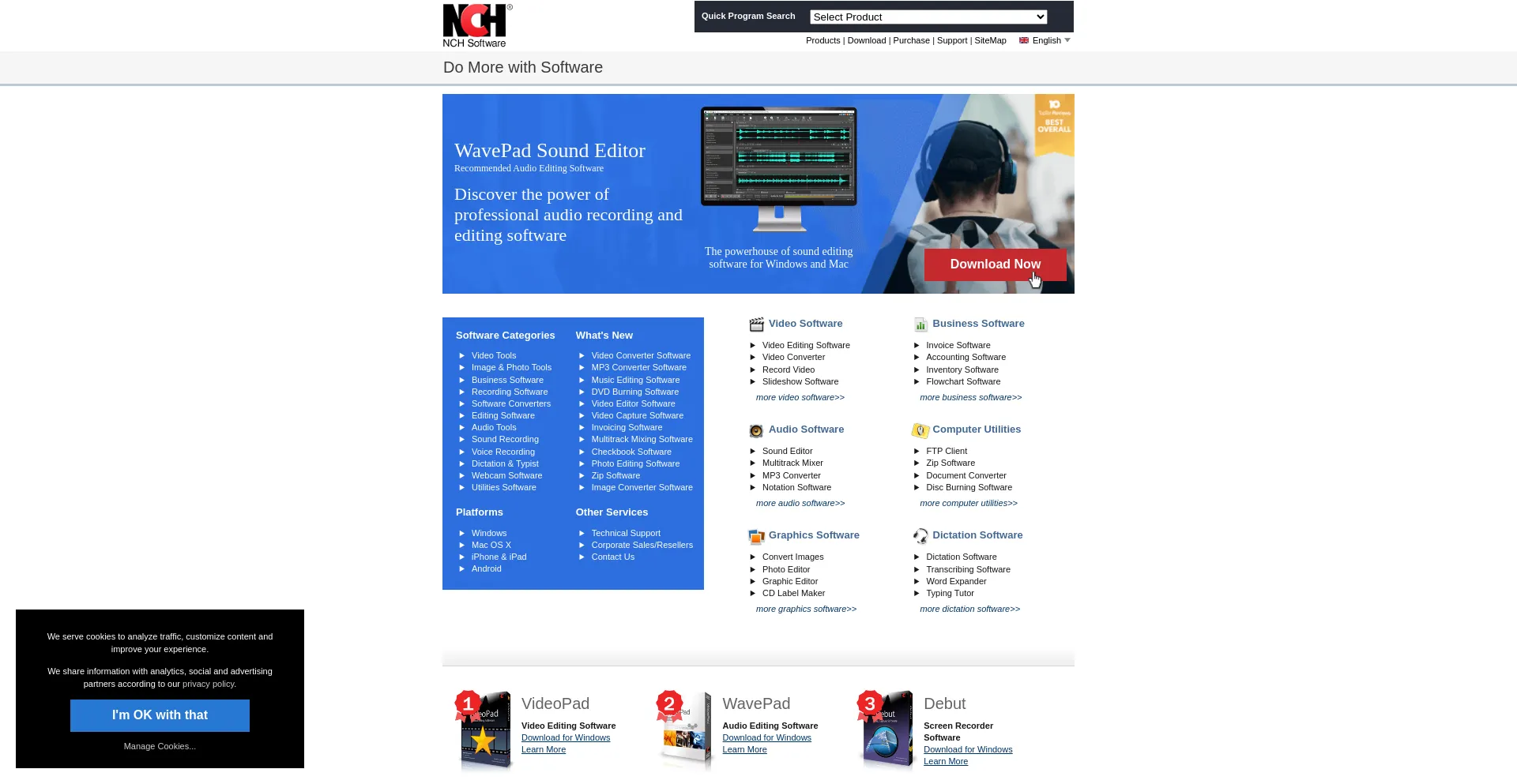 Website screenshot of Nchsoftware.com