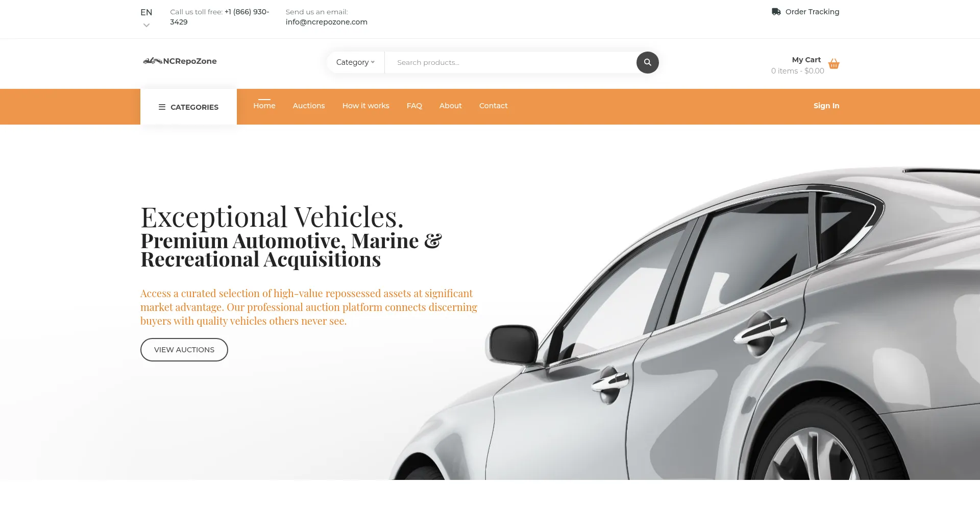Website screenshot of Ncrepozone.com