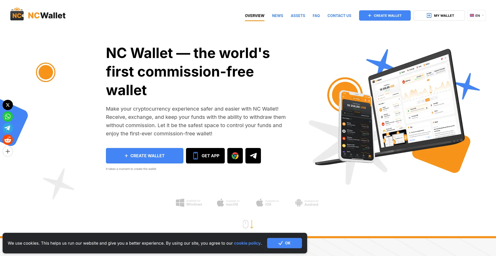 Website screenshot of Ncwallet.net