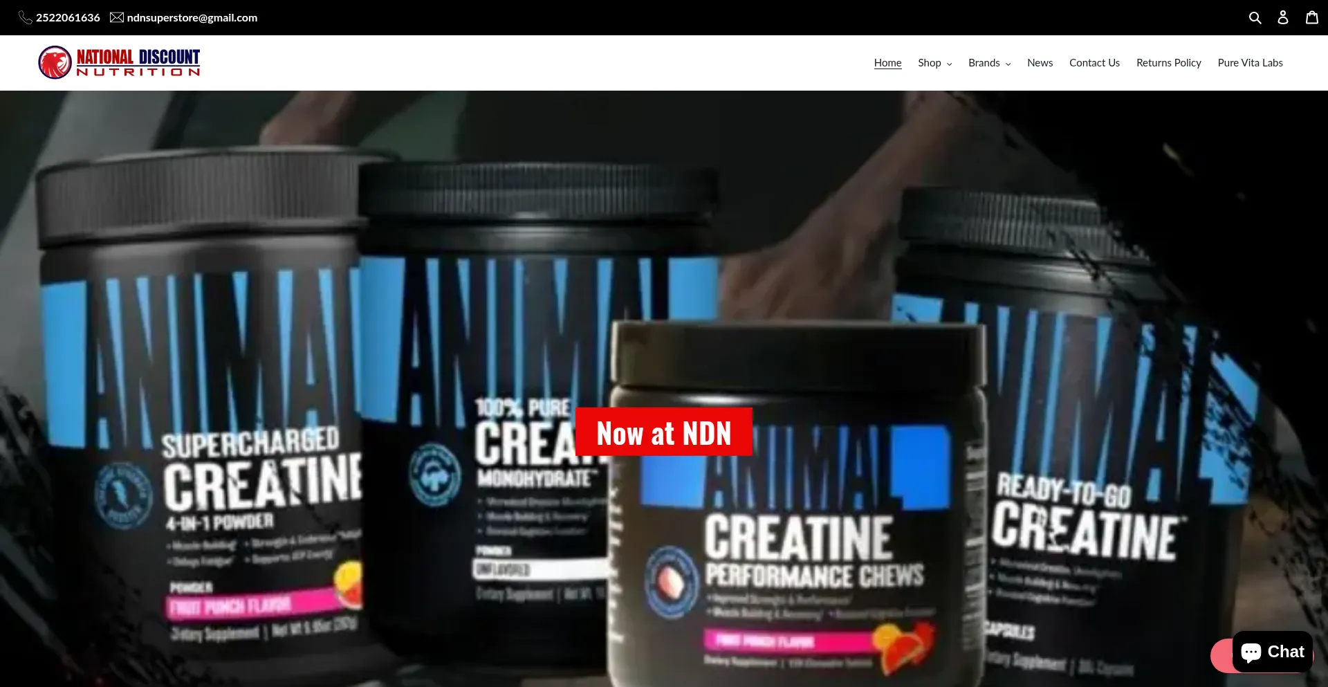Website screenshot of Ndnsuperstore.com