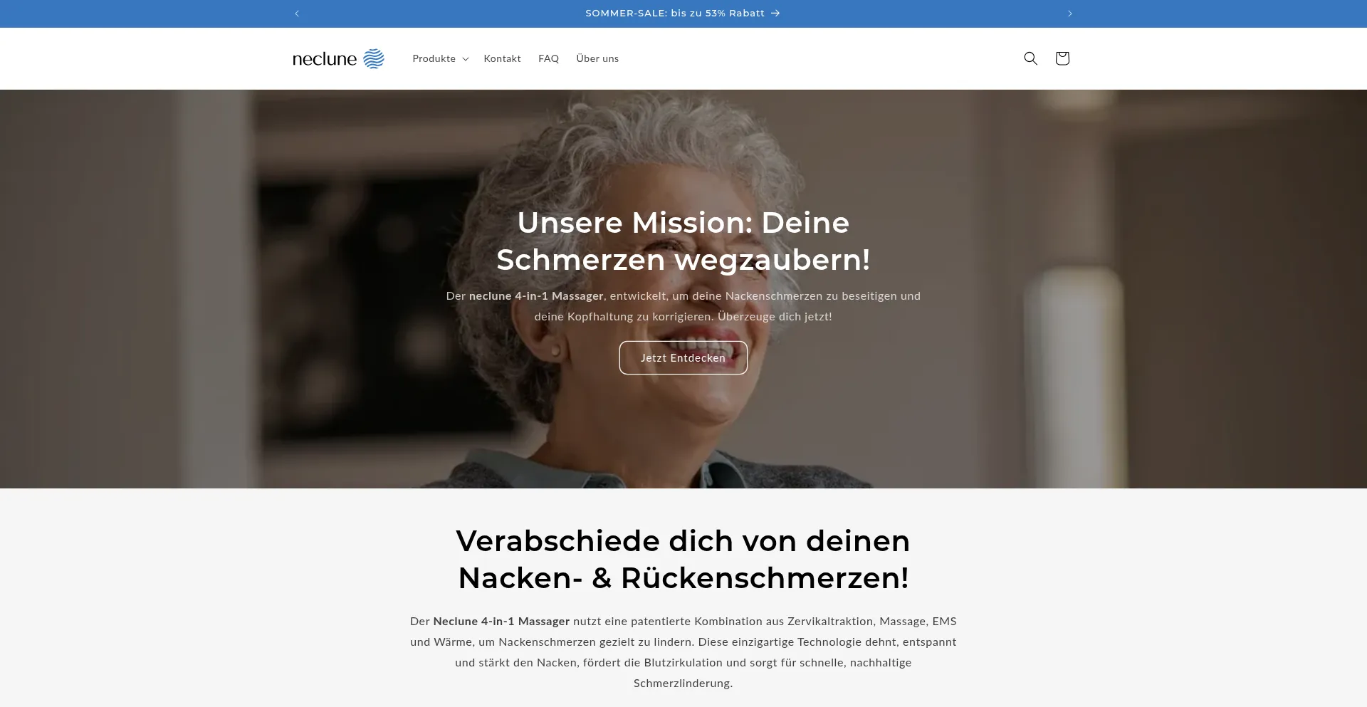 Website screenshot of Neclune.com
