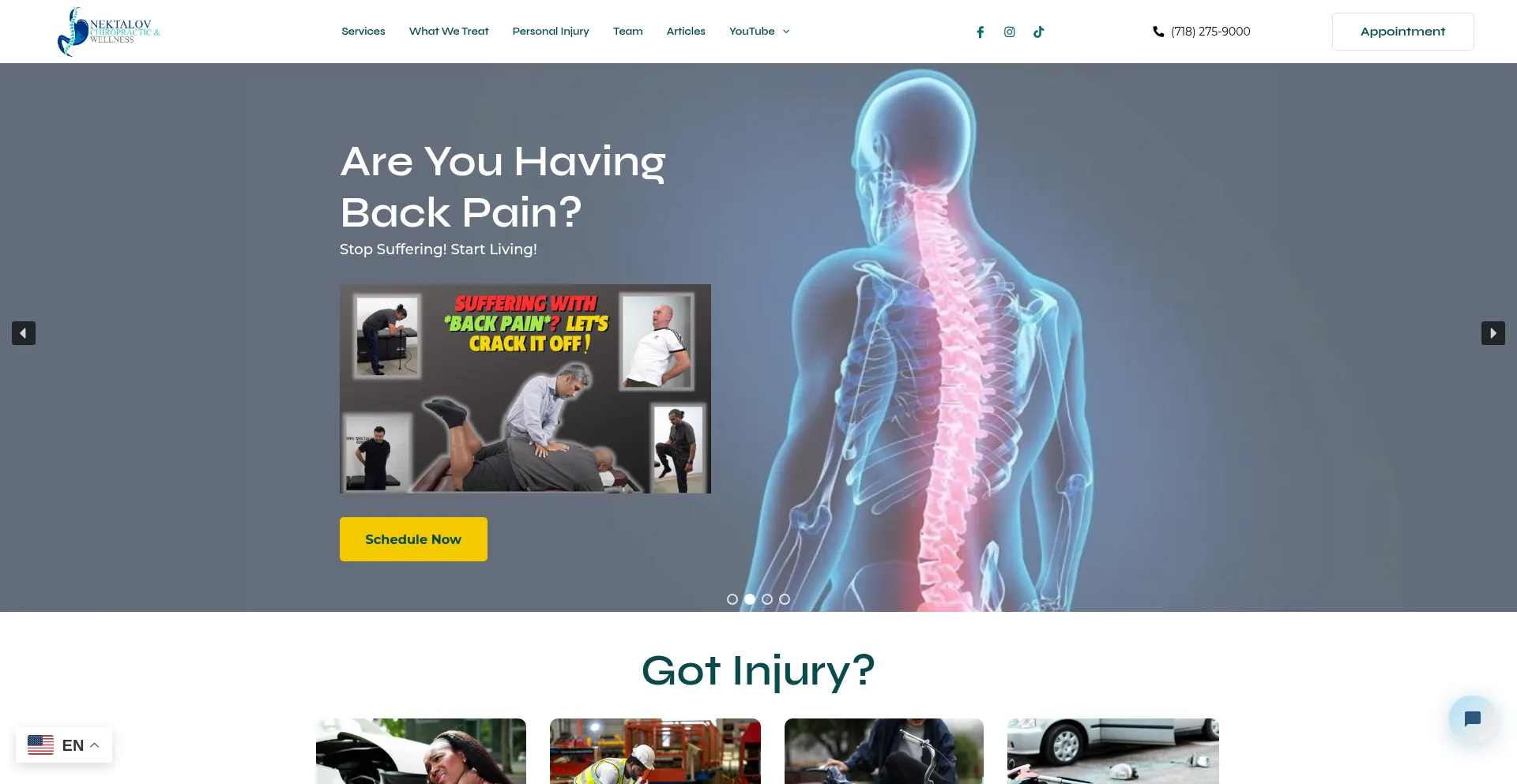Website screenshot of Nektalovhealth.com