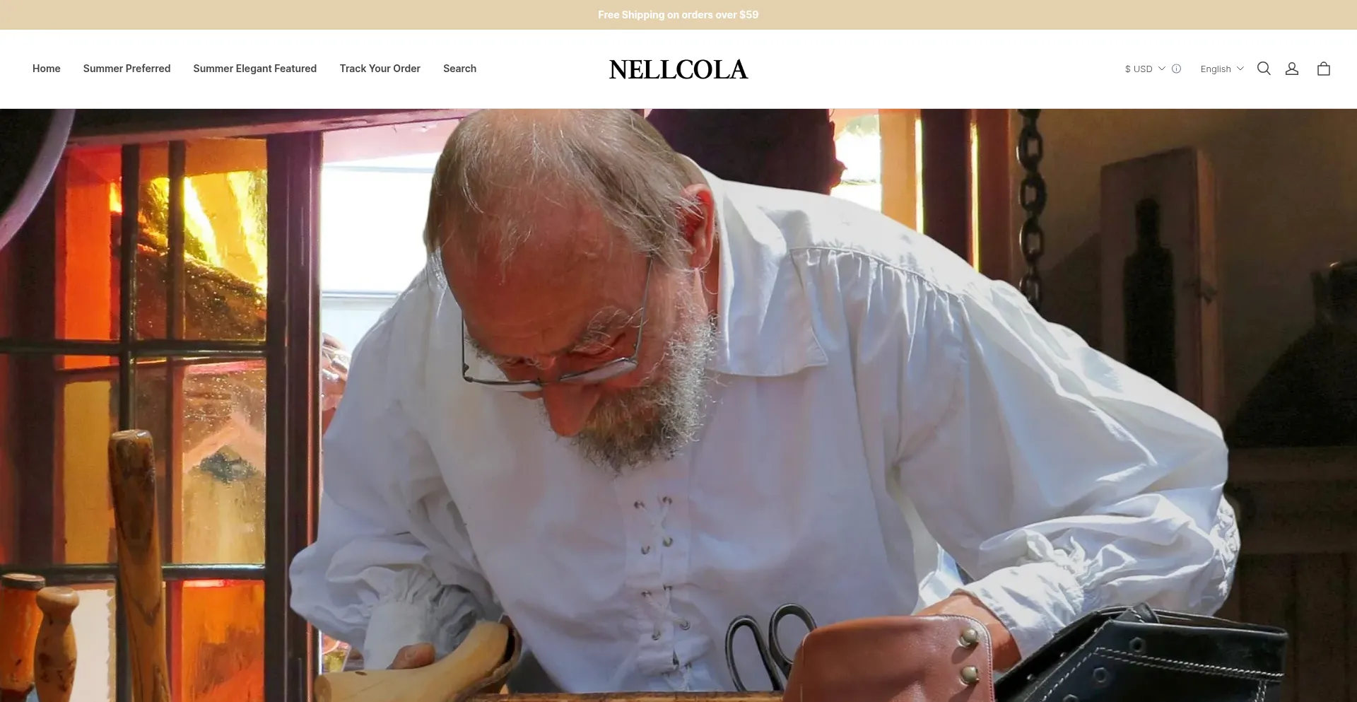 Website screenshot of Nellcola.com