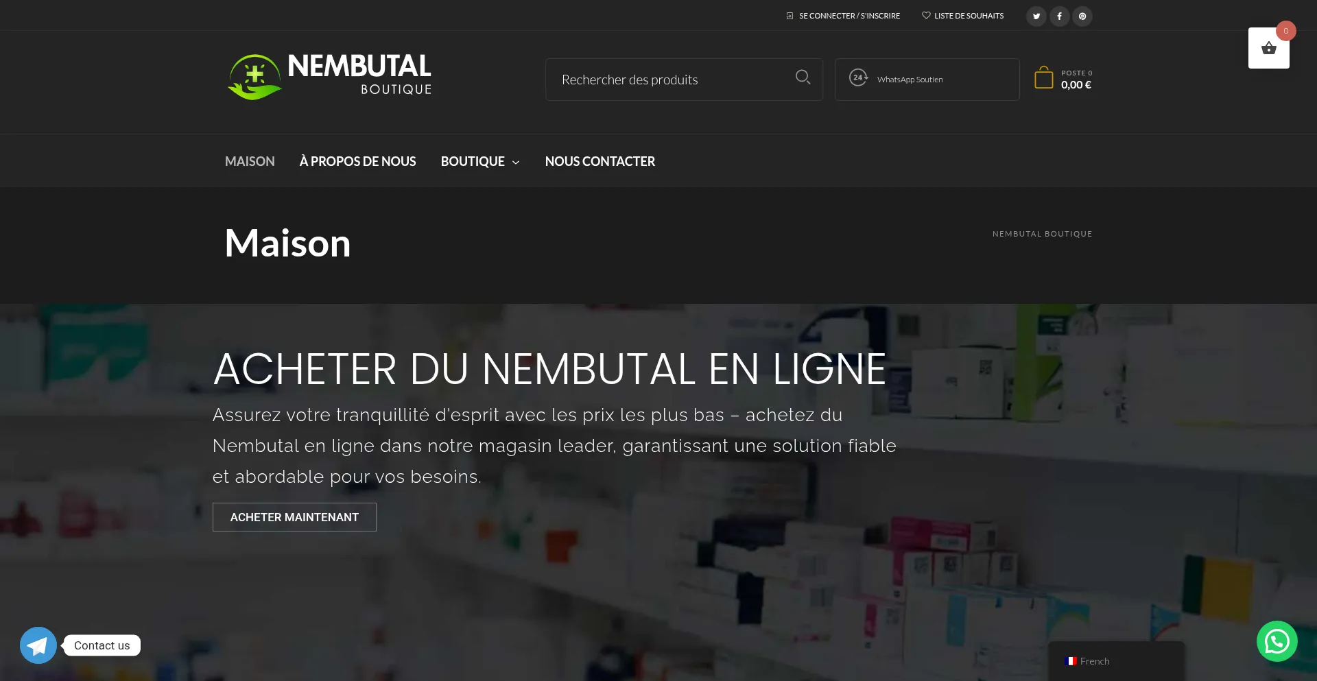 Website screenshot of Nembutalboutique.com