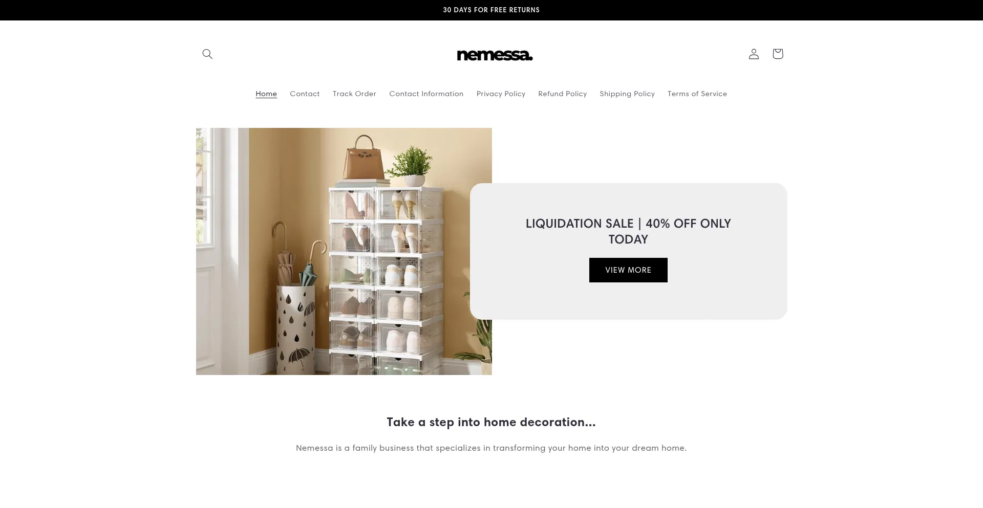 Website screenshot of Nemessa.com