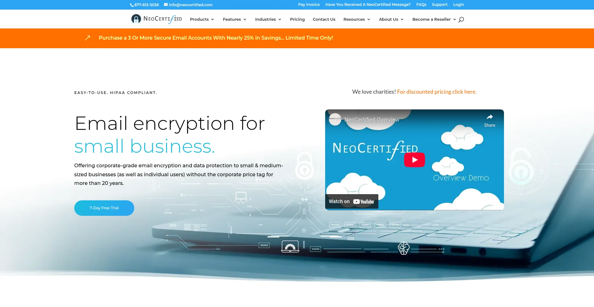 Website screenshot of Neocertified.com