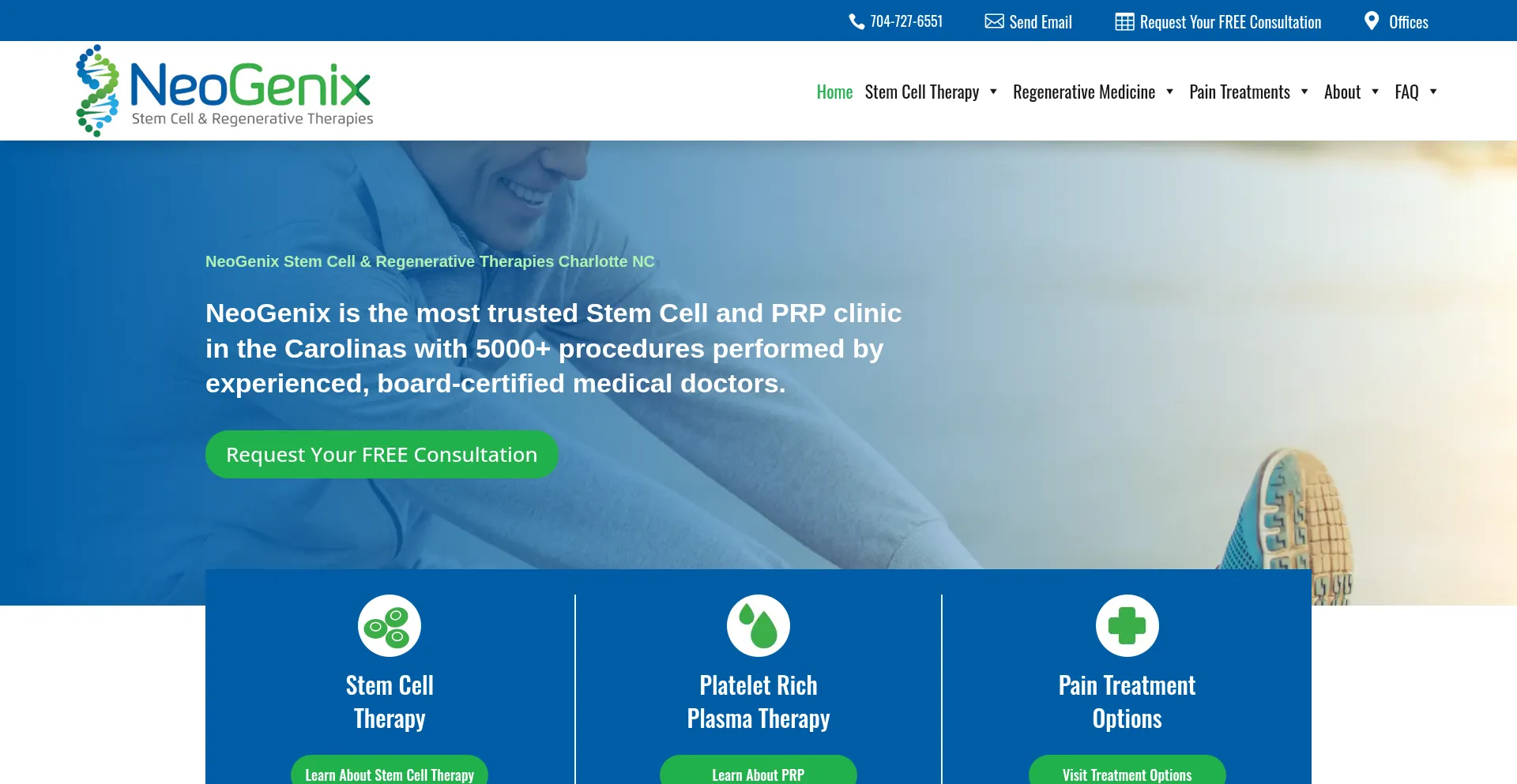 Website screenshot of Neogenixstemcells.com