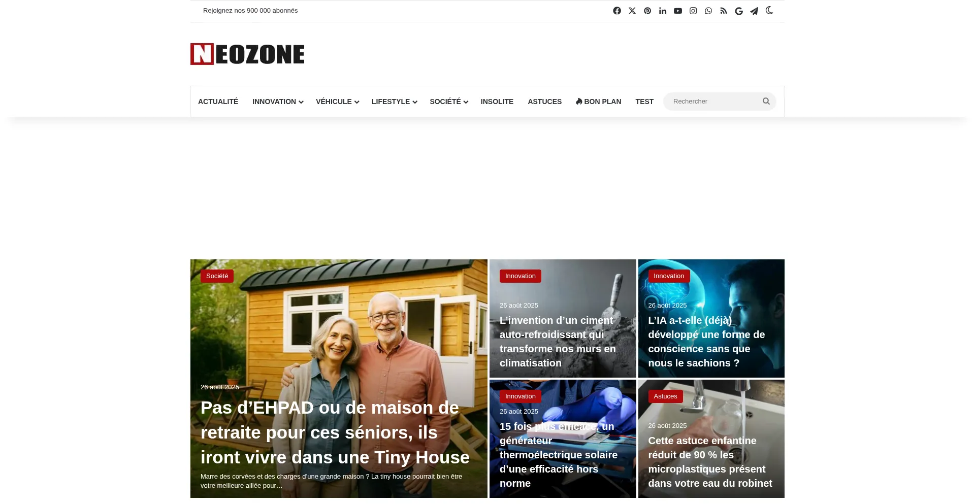 Website screenshot of Neozone.org
