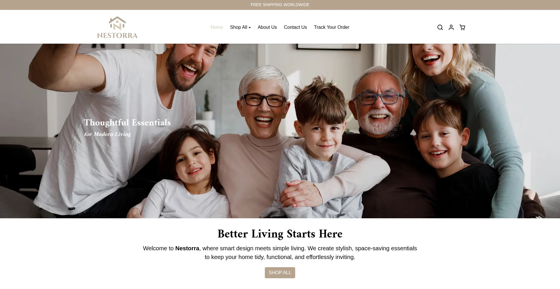 Website screenshot of Nestorra-shop.com