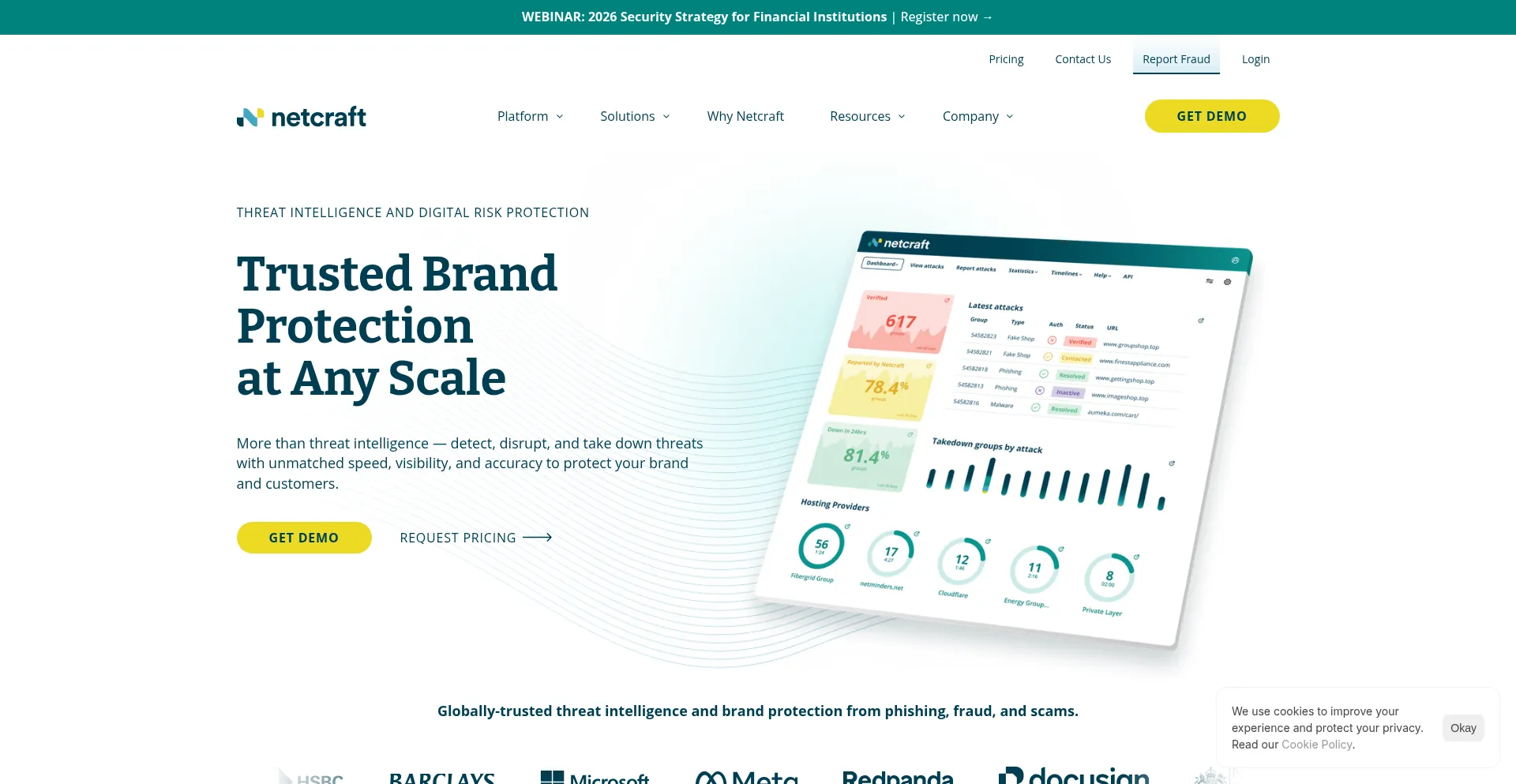 Website screenshot of Netcraft.com