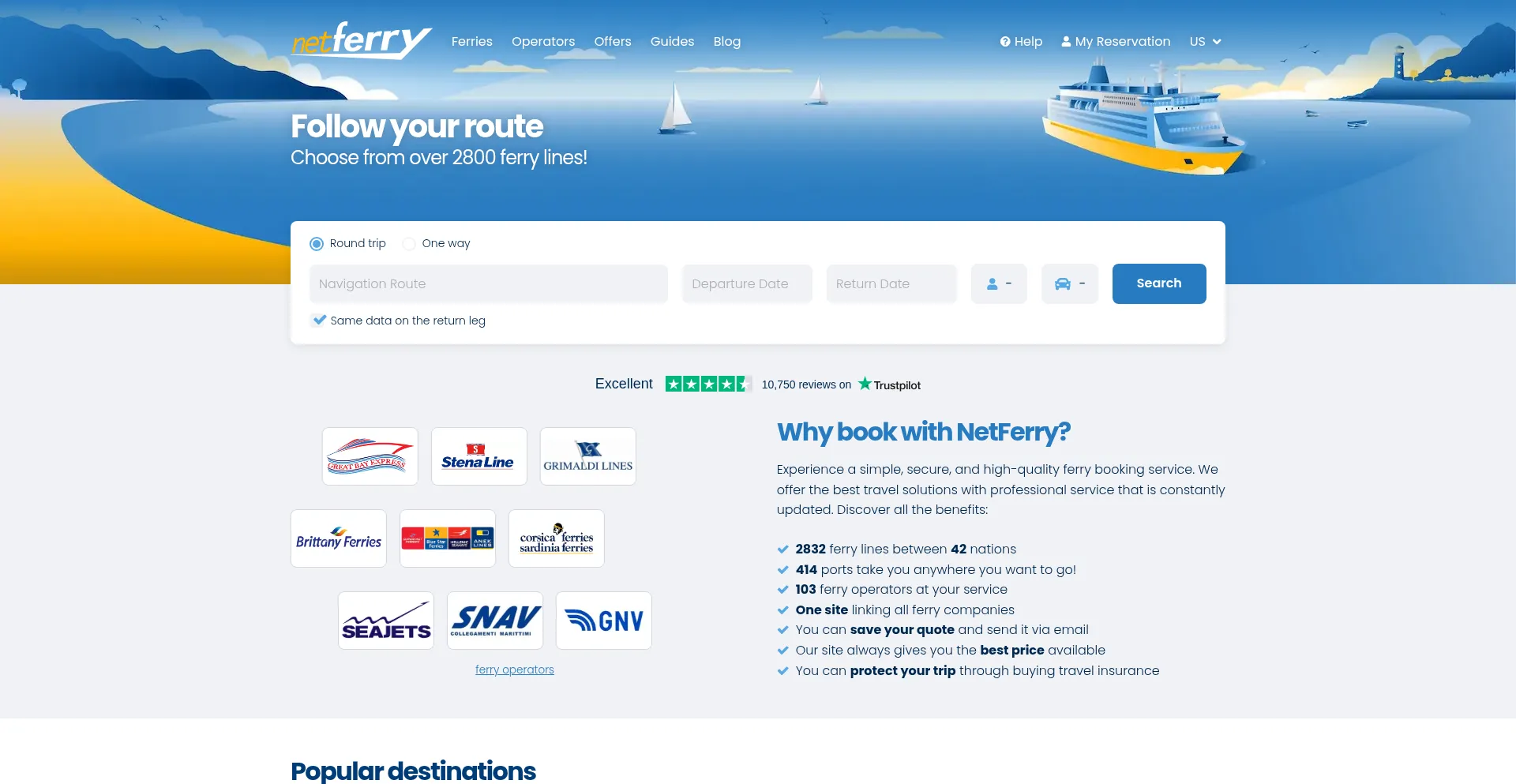 Website screenshot of Netferry.com
