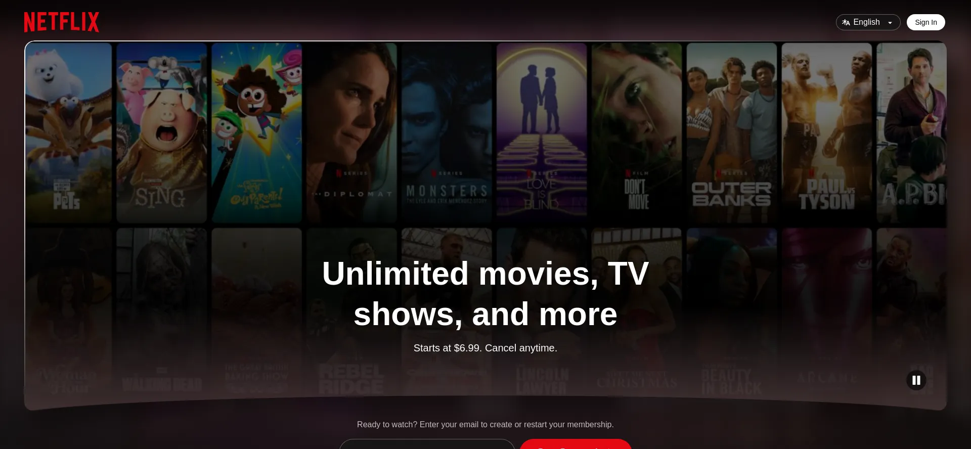 Website screenshot of Netflix.gr
