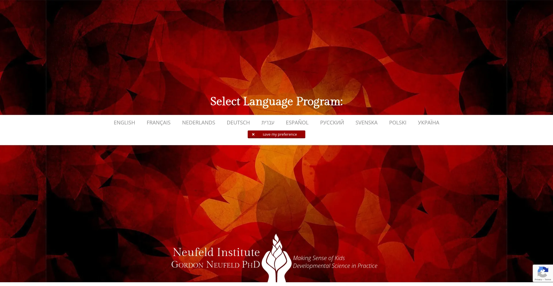 Website screenshot of Neufeldinstitute.org