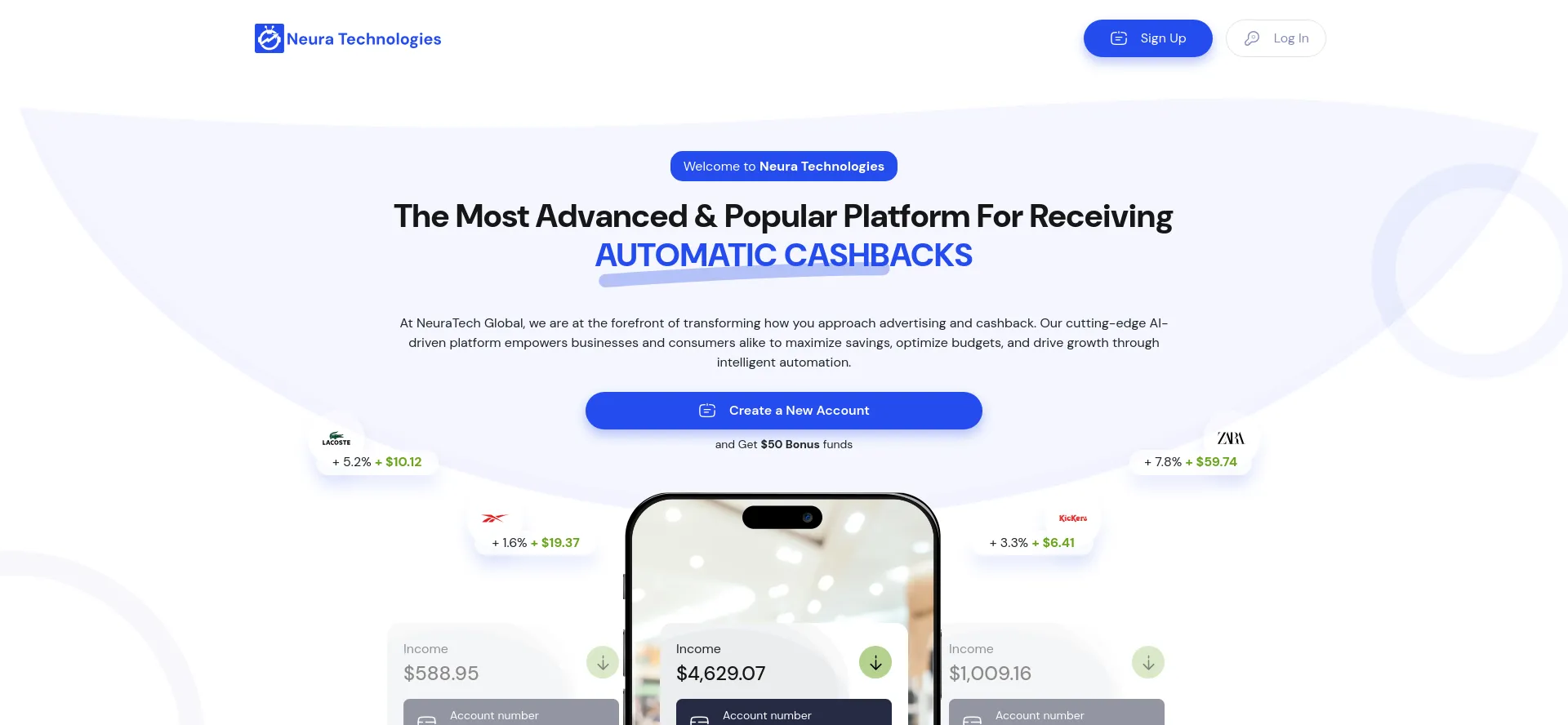 Website screenshot of Neuratech.global