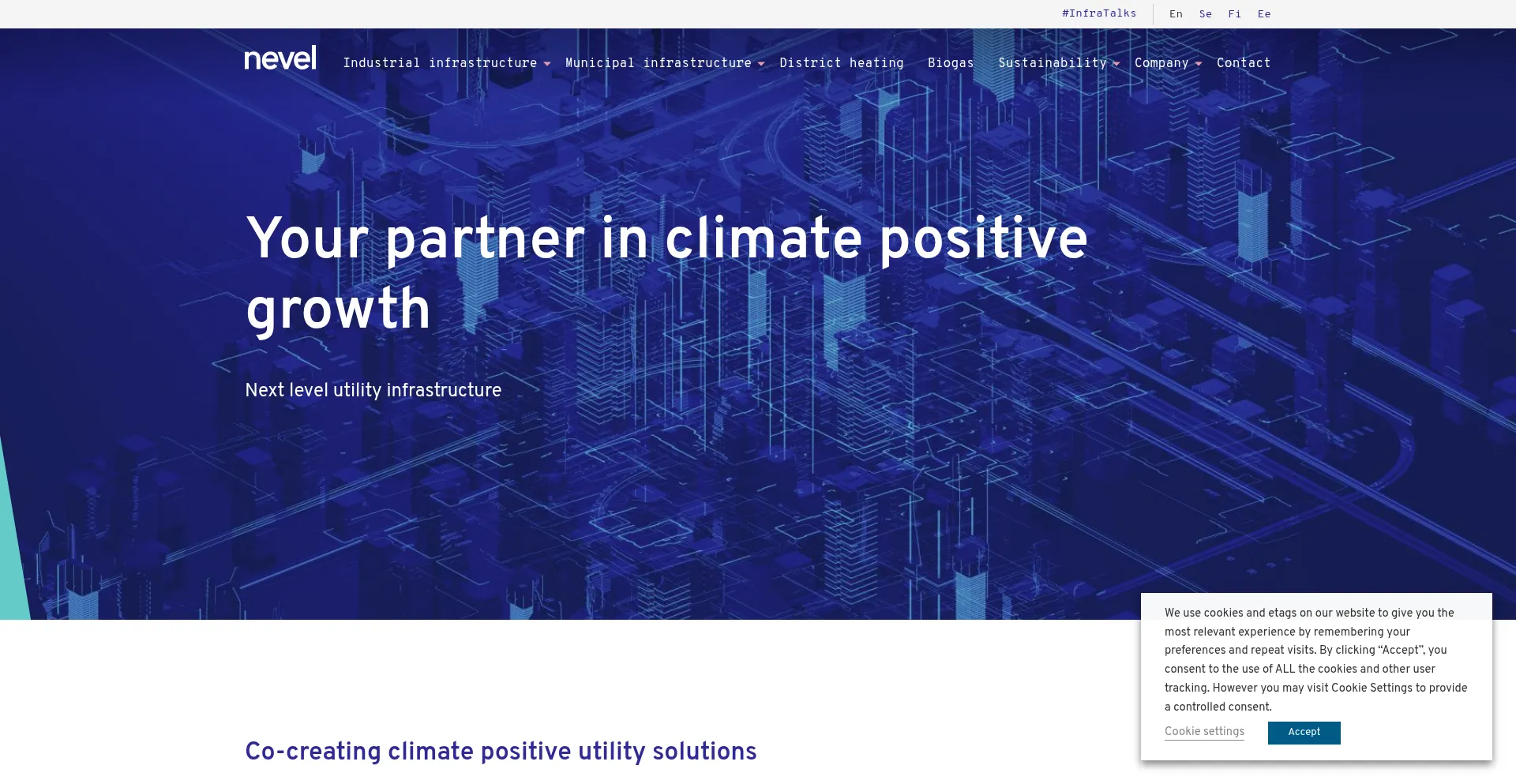 Website screenshot of Nevel.com