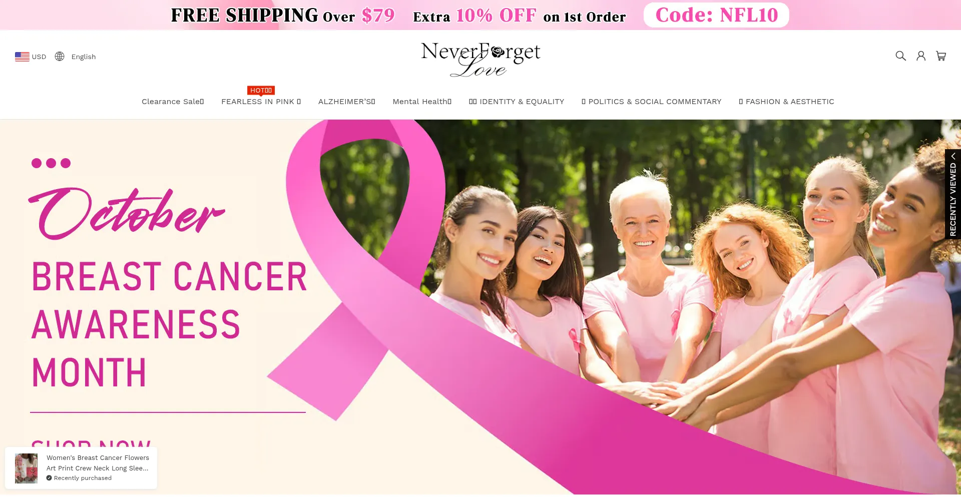 Website screenshot of Neverforgetlove.com