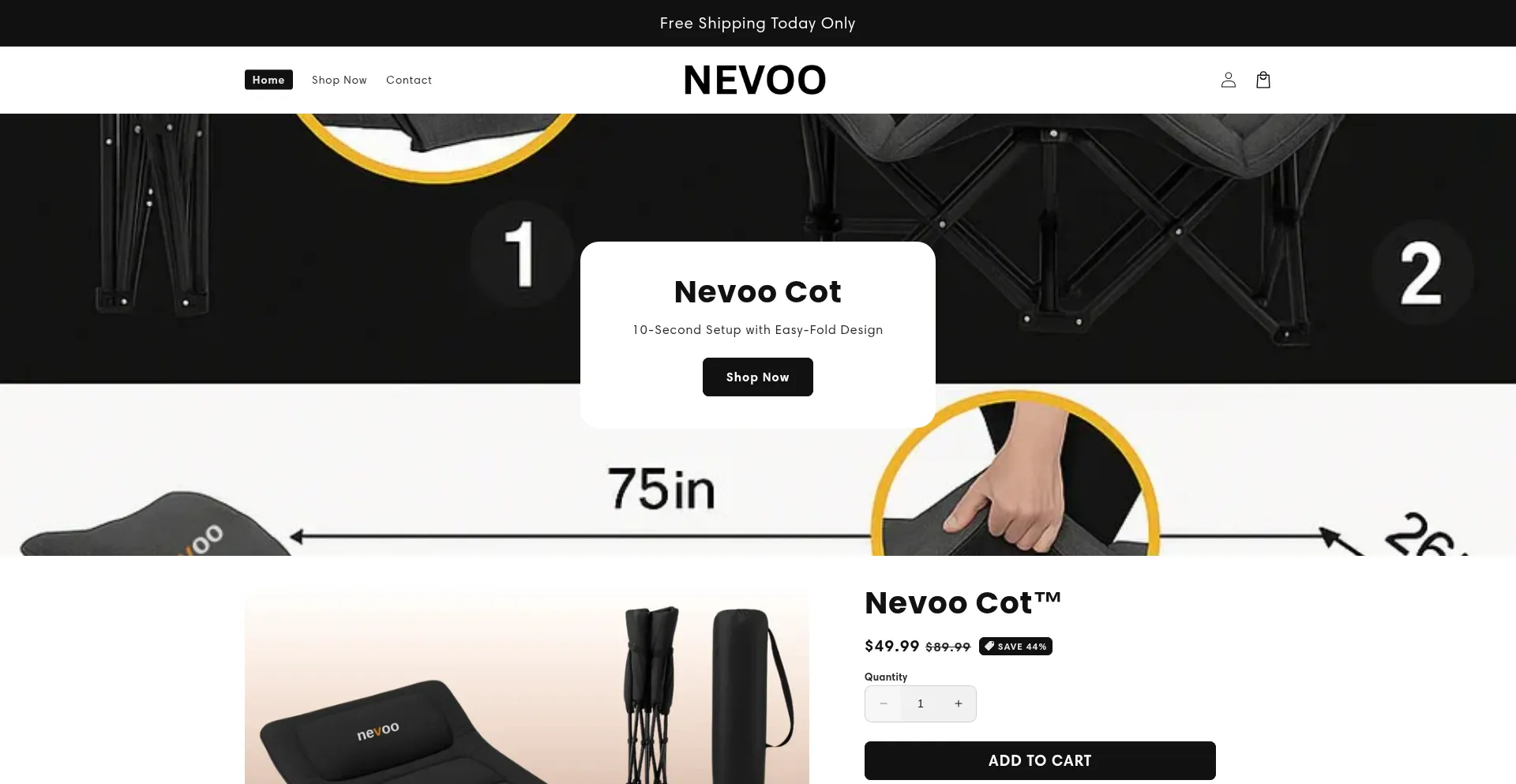 Website screenshot of Nevooplus.com