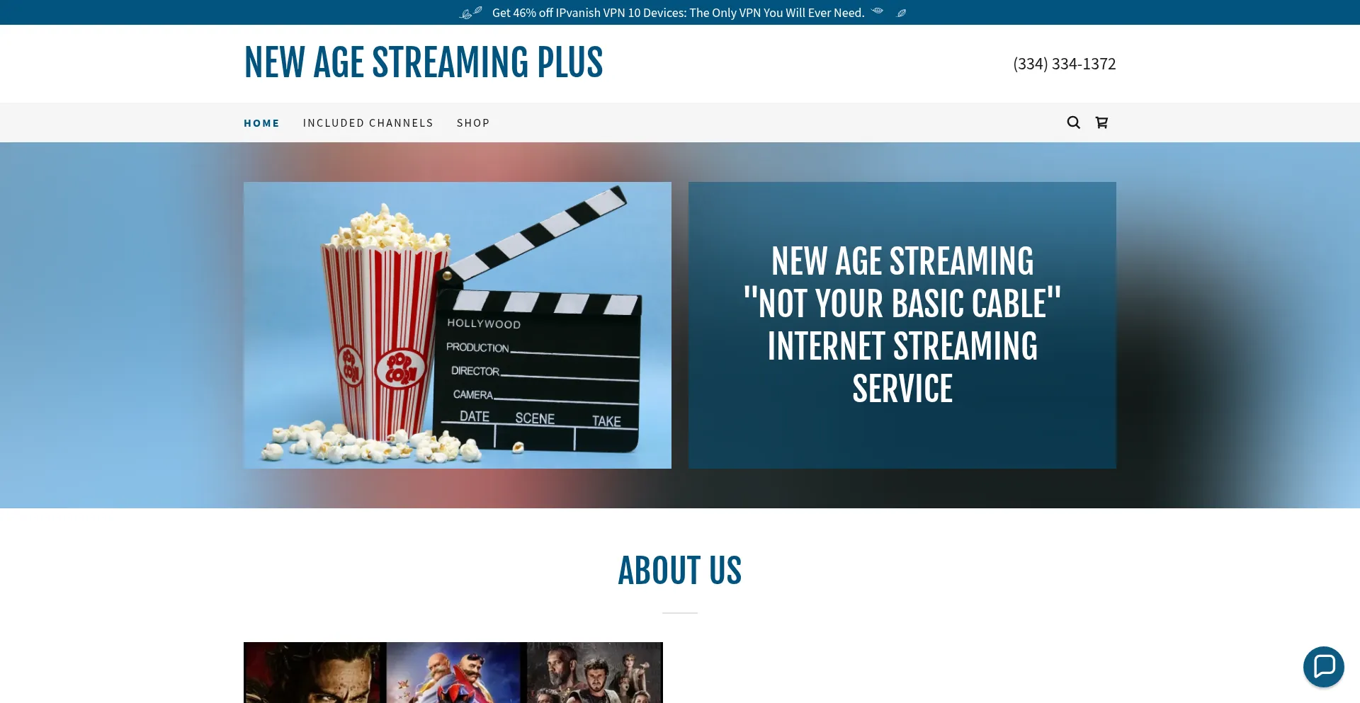 Website screenshot of Newagestreaming.com