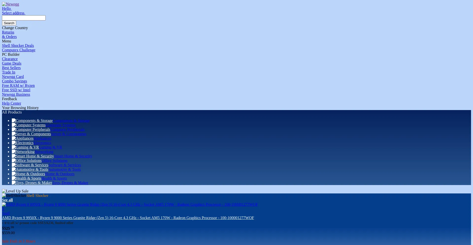 Website screenshot of Newegg.com