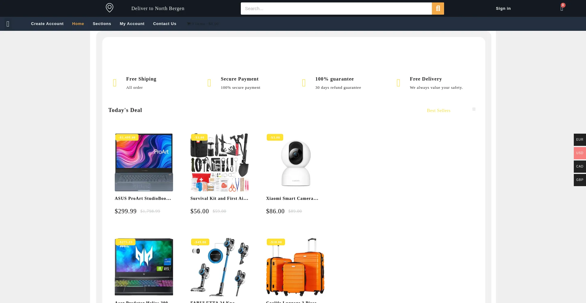 Website screenshot of Newegg.website