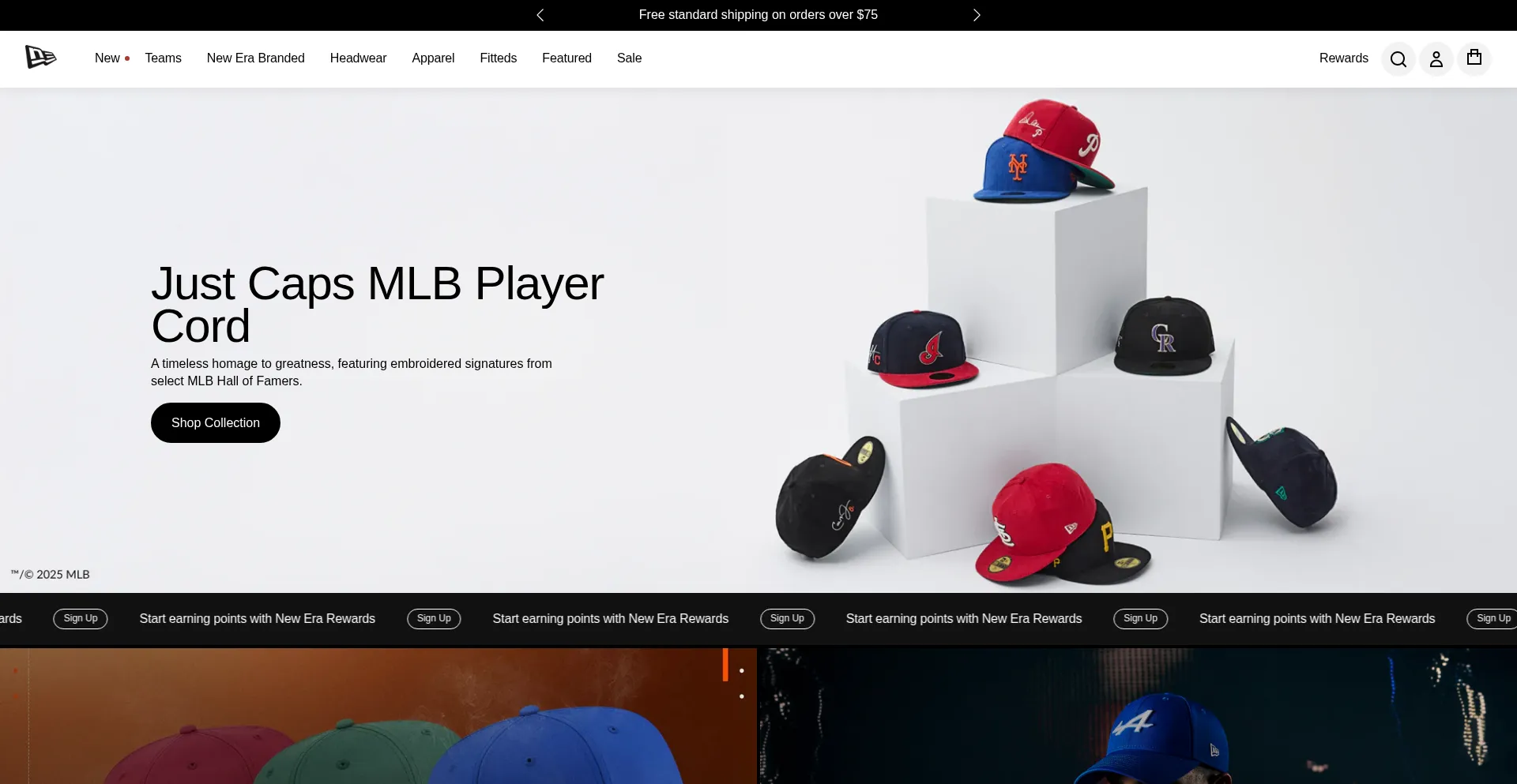 Website screenshot of Neweracap.com