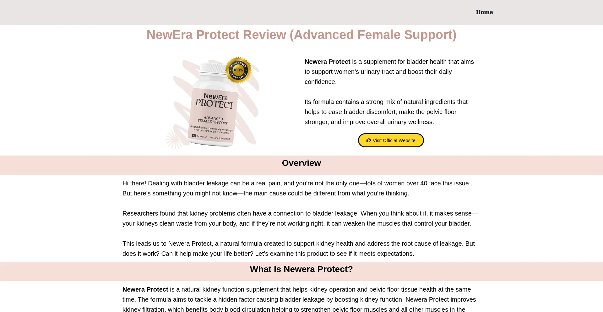 Website screenshot of Neweraprotectwellness.com