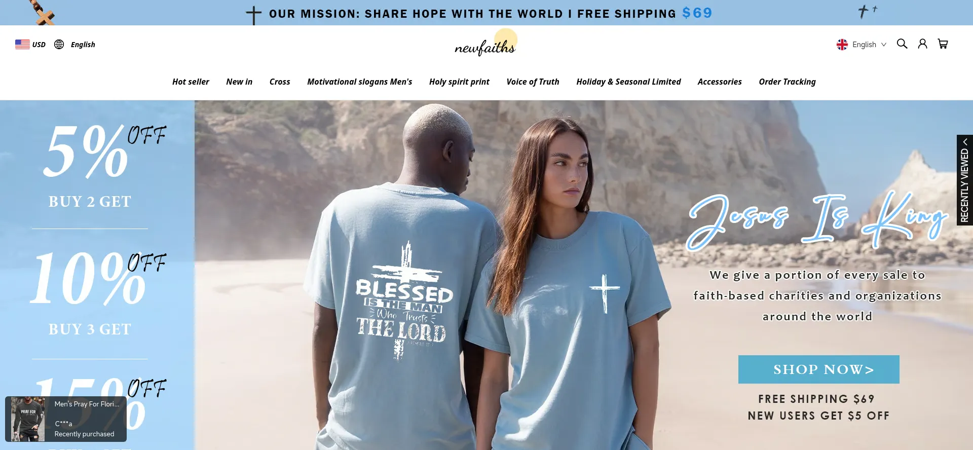 Website screenshot of Newfaiths.com