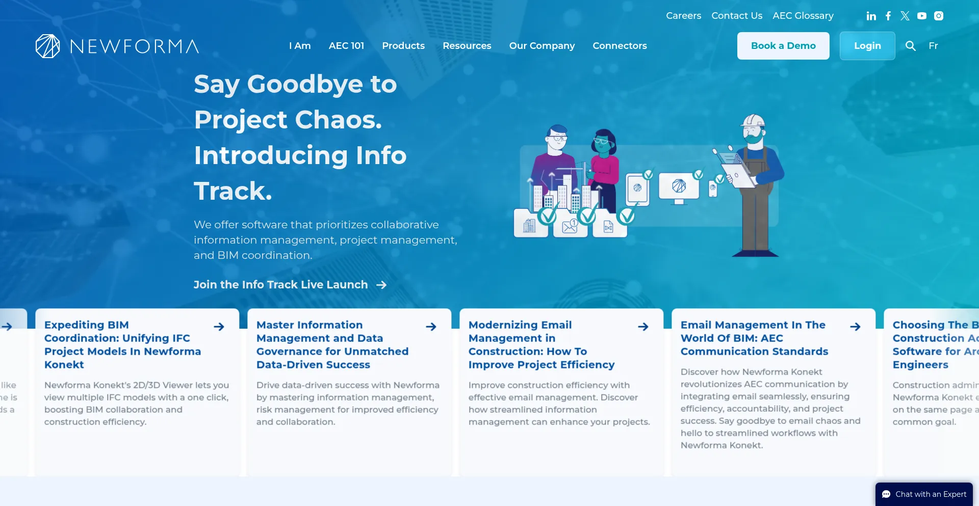 Website screenshot of Newforma.com