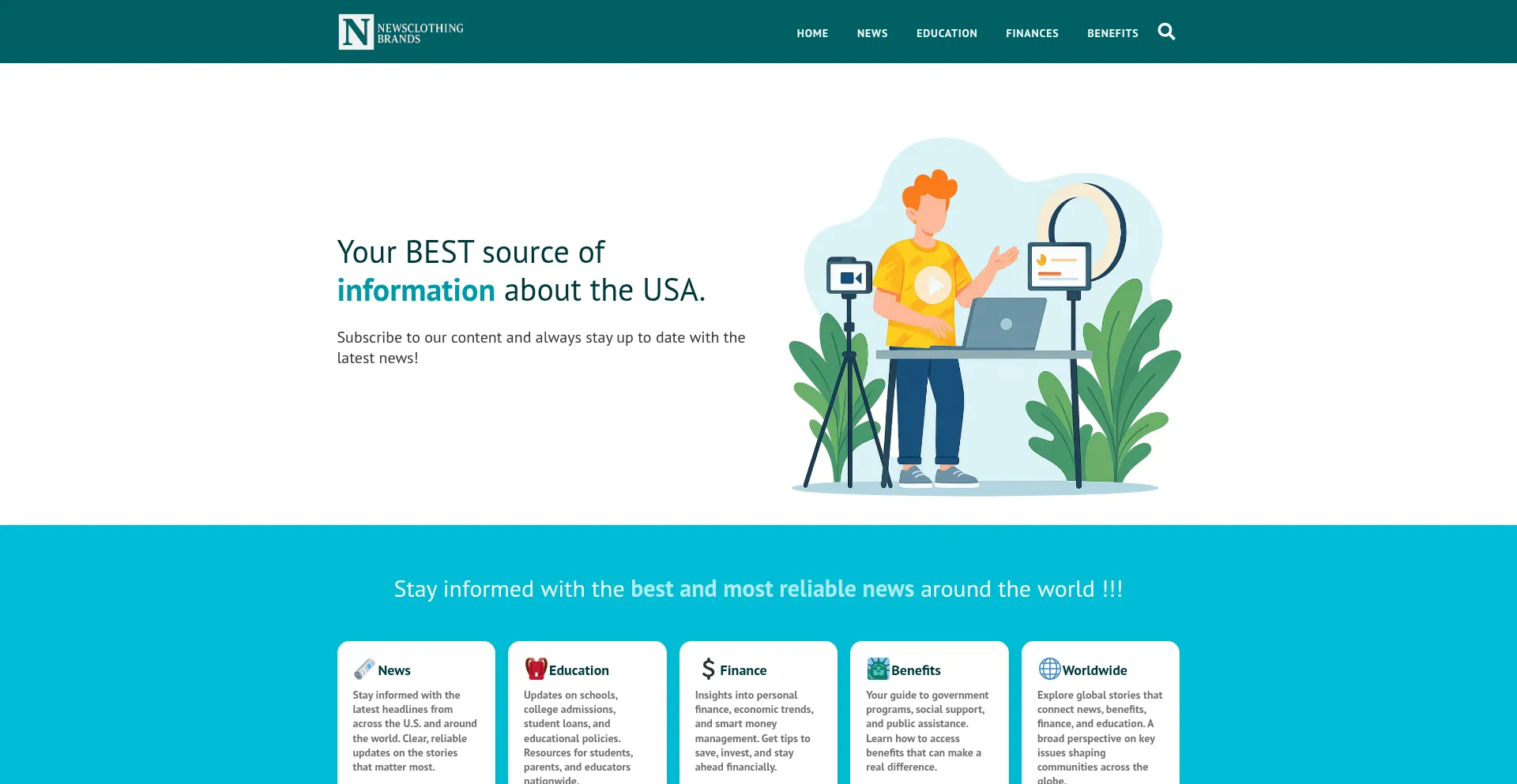 Website screenshot of Newsclothingbrands.com