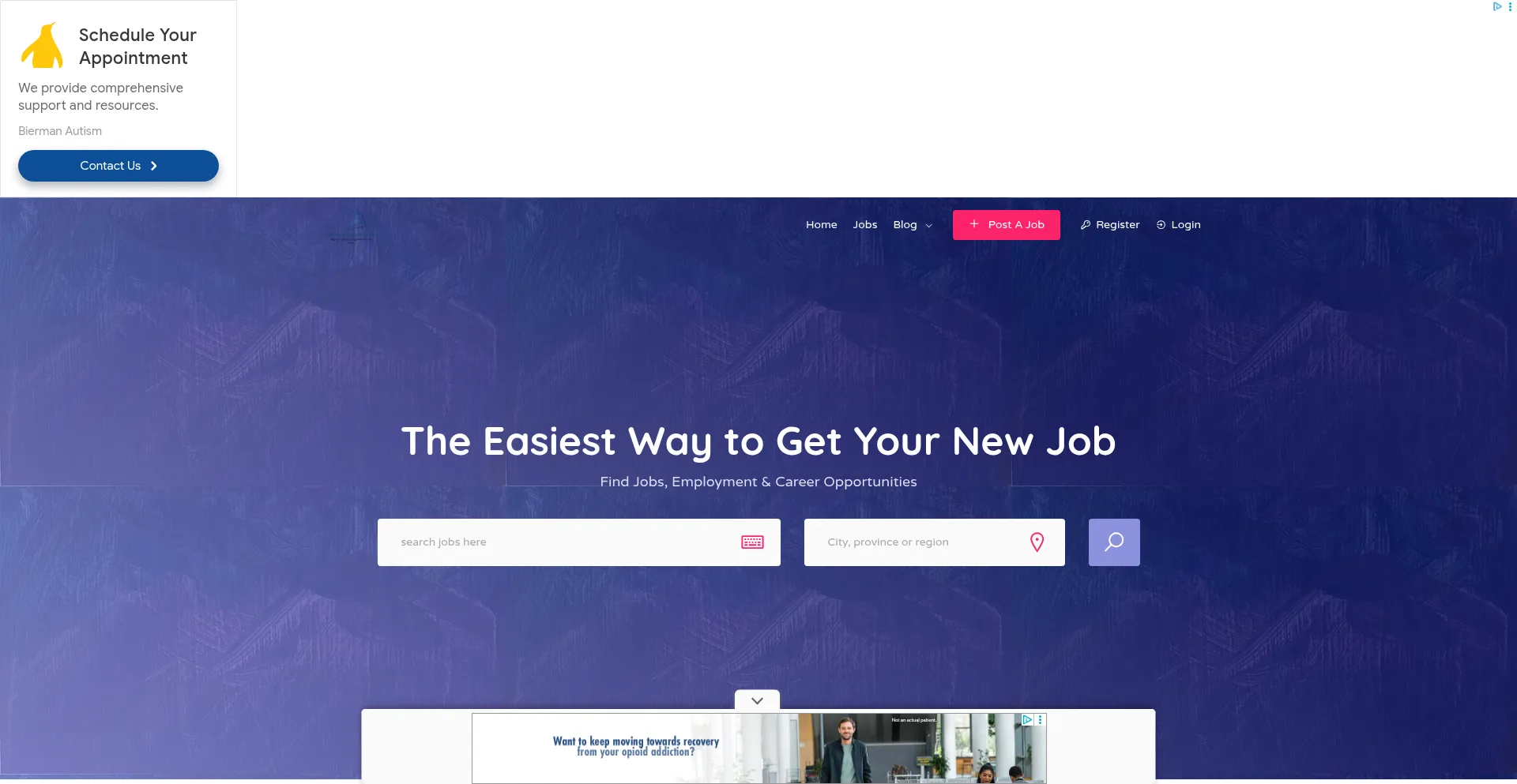 Website screenshot of Newspapersjob.com