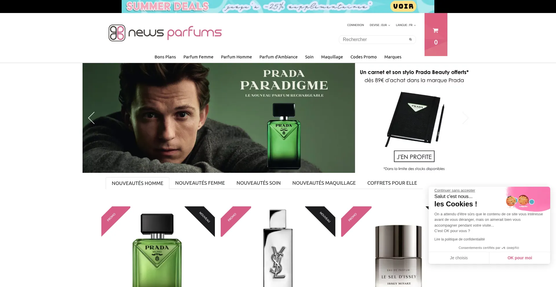 Website screenshot of Newsparfums.com