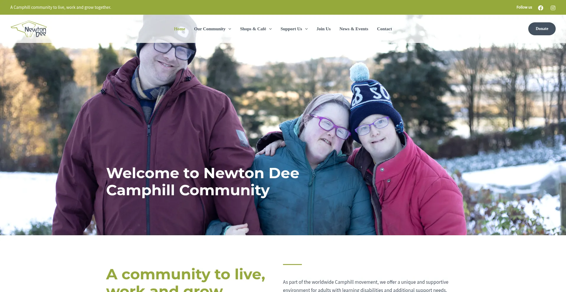 Website screenshot of Newtondee.co.uk