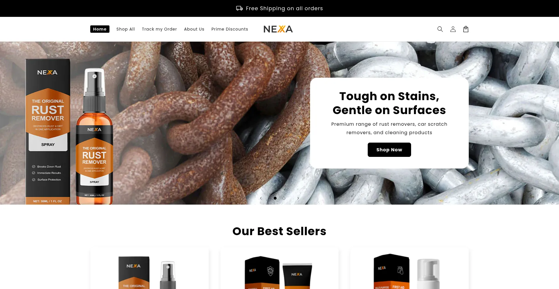 Website screenshot of Nexa-us.com