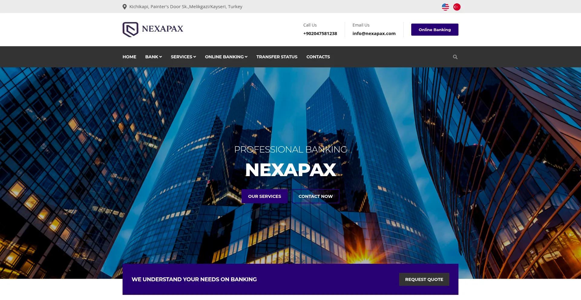 Website screenshot of Nexapax.com