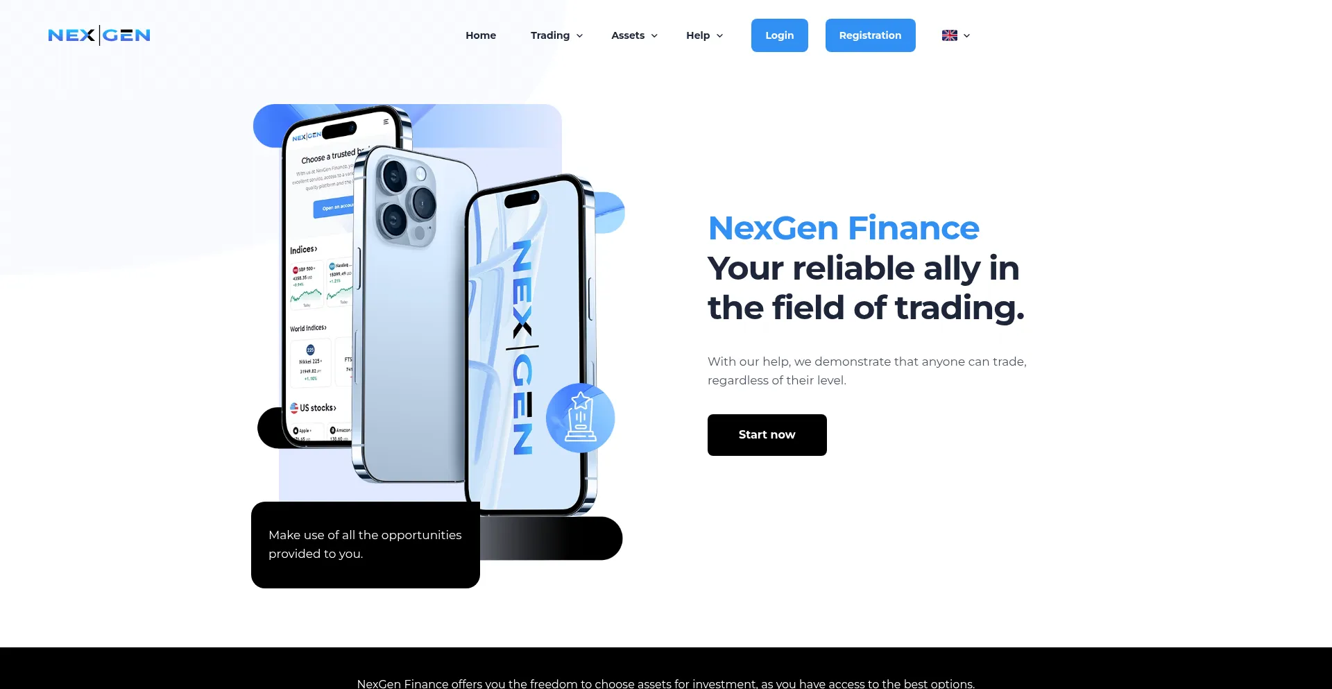 Website screenshot of Nexgenfinance.pro