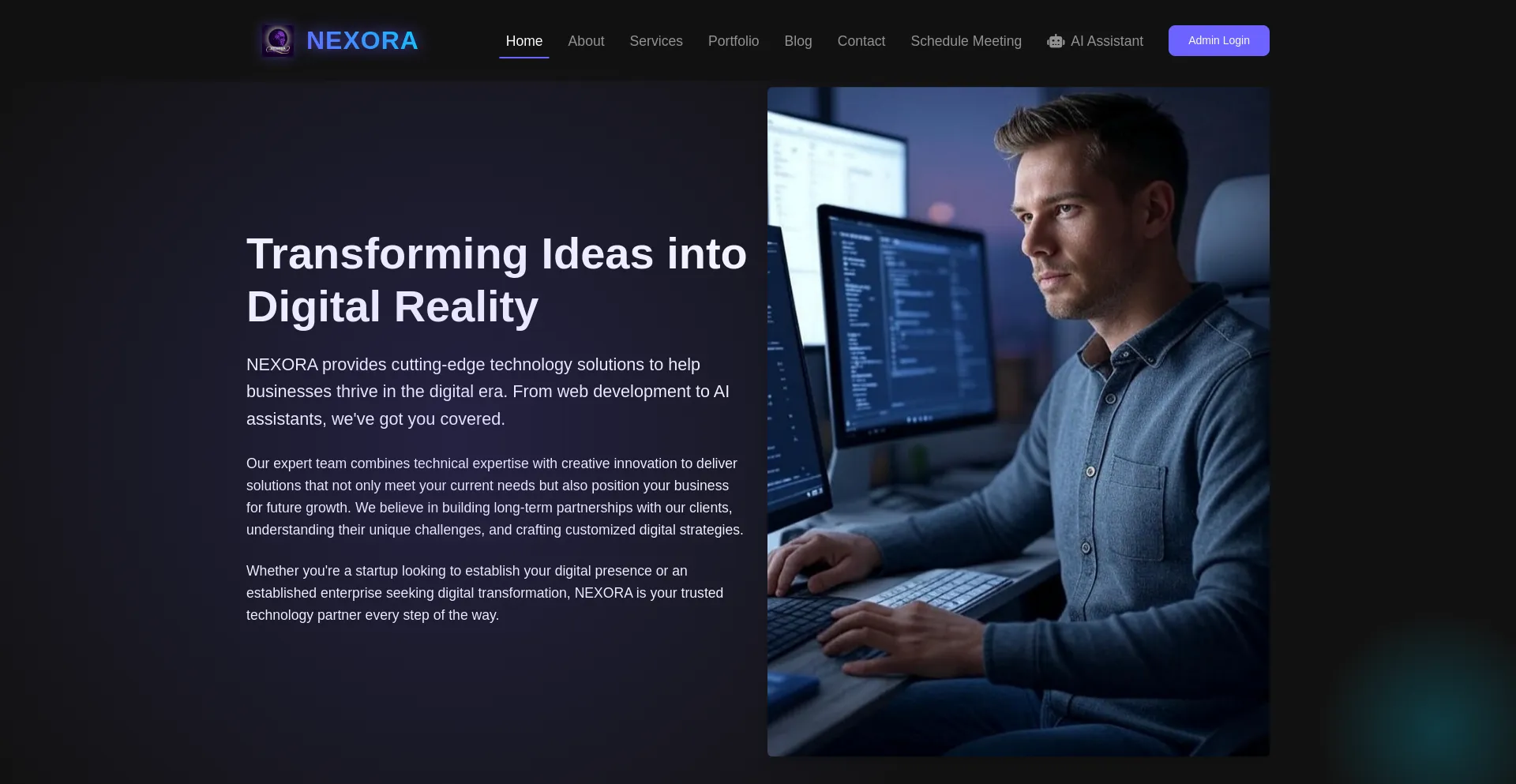 Website screenshot of Nexora.lt