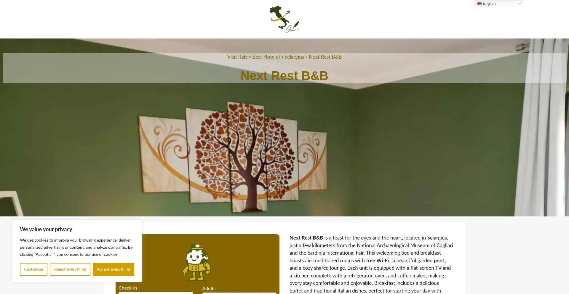 Website screenshot of Next-rest-bb.dreaminginrome.com