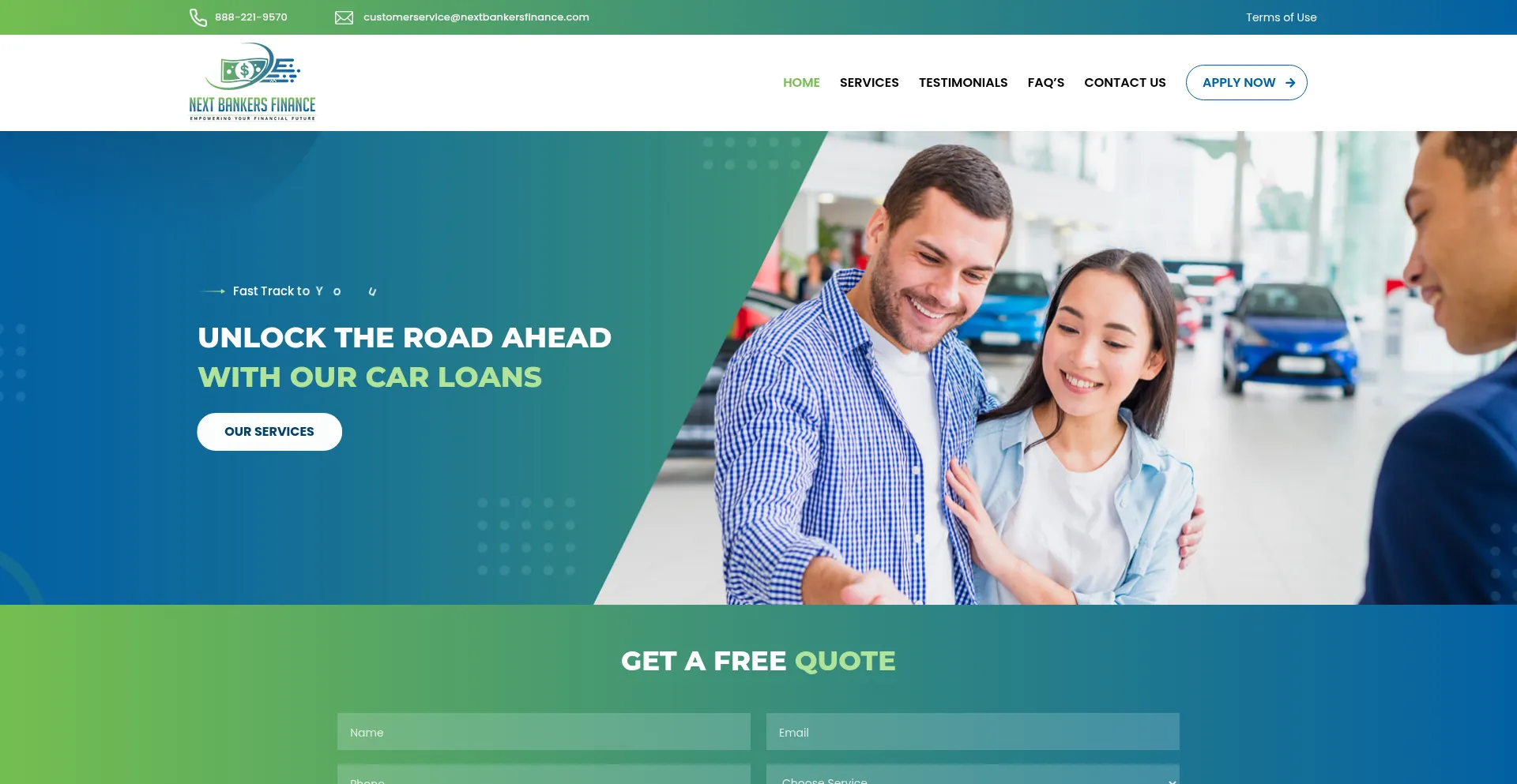Website screenshot of Nextbankersfinance.com