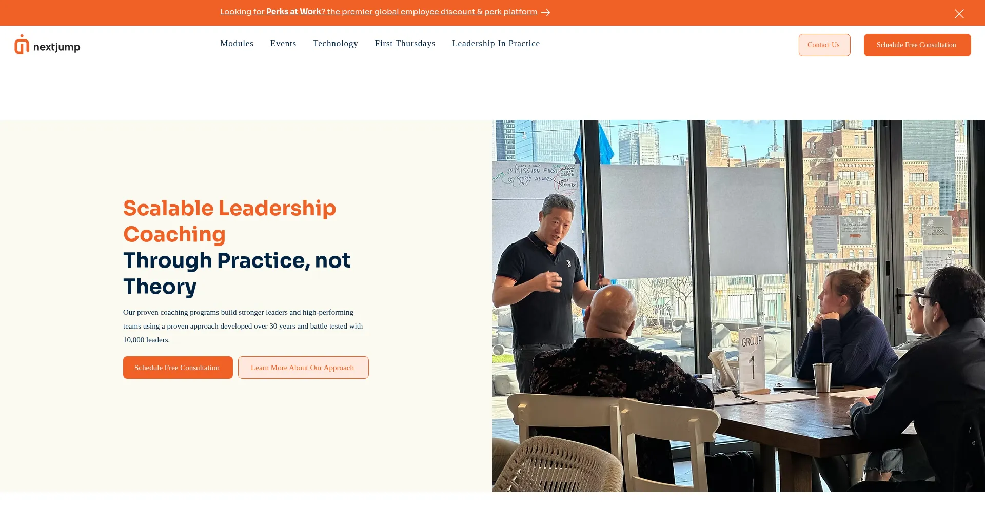 Website screenshot of Nextjump.com