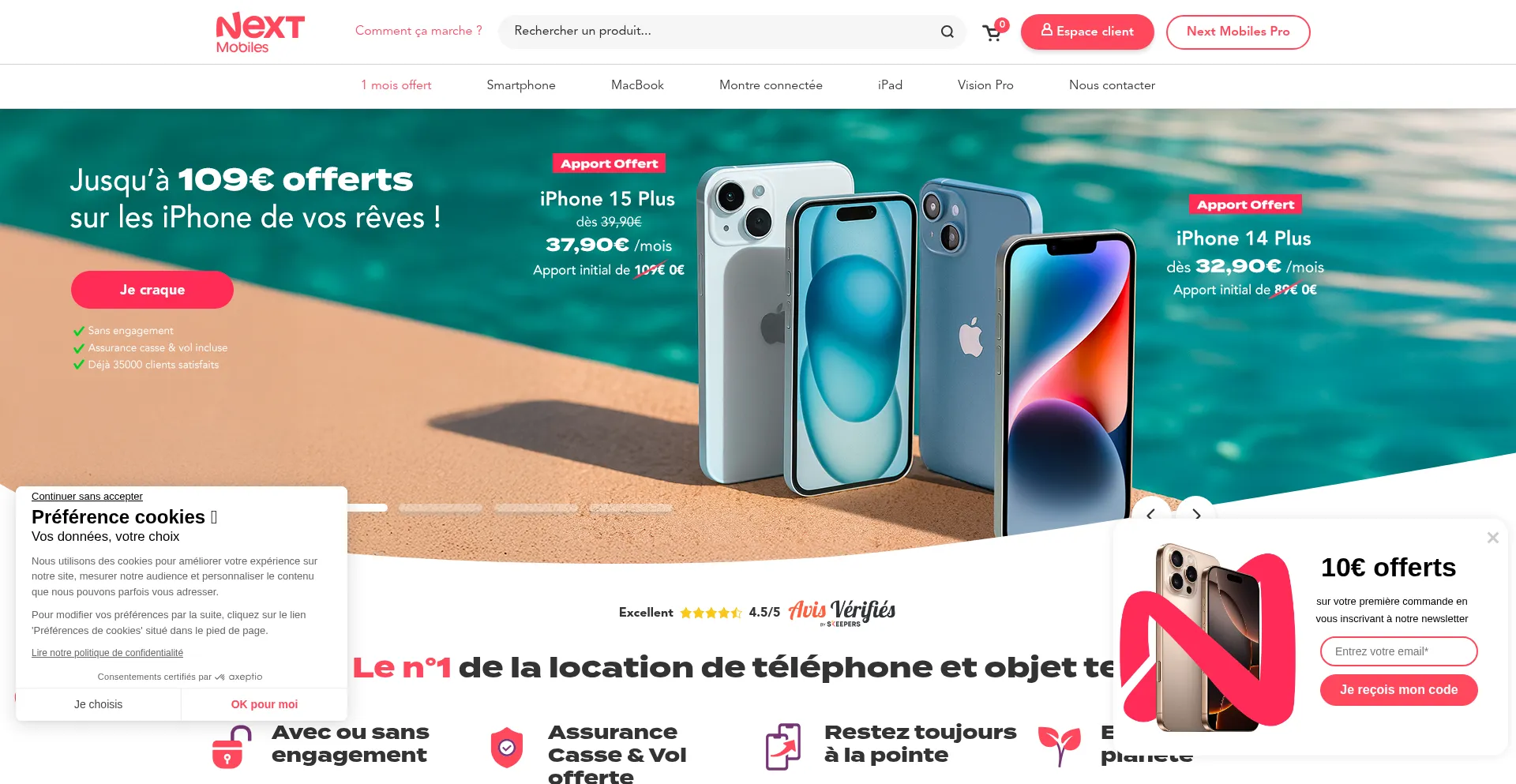 Website screenshot of Nextmobiles.com