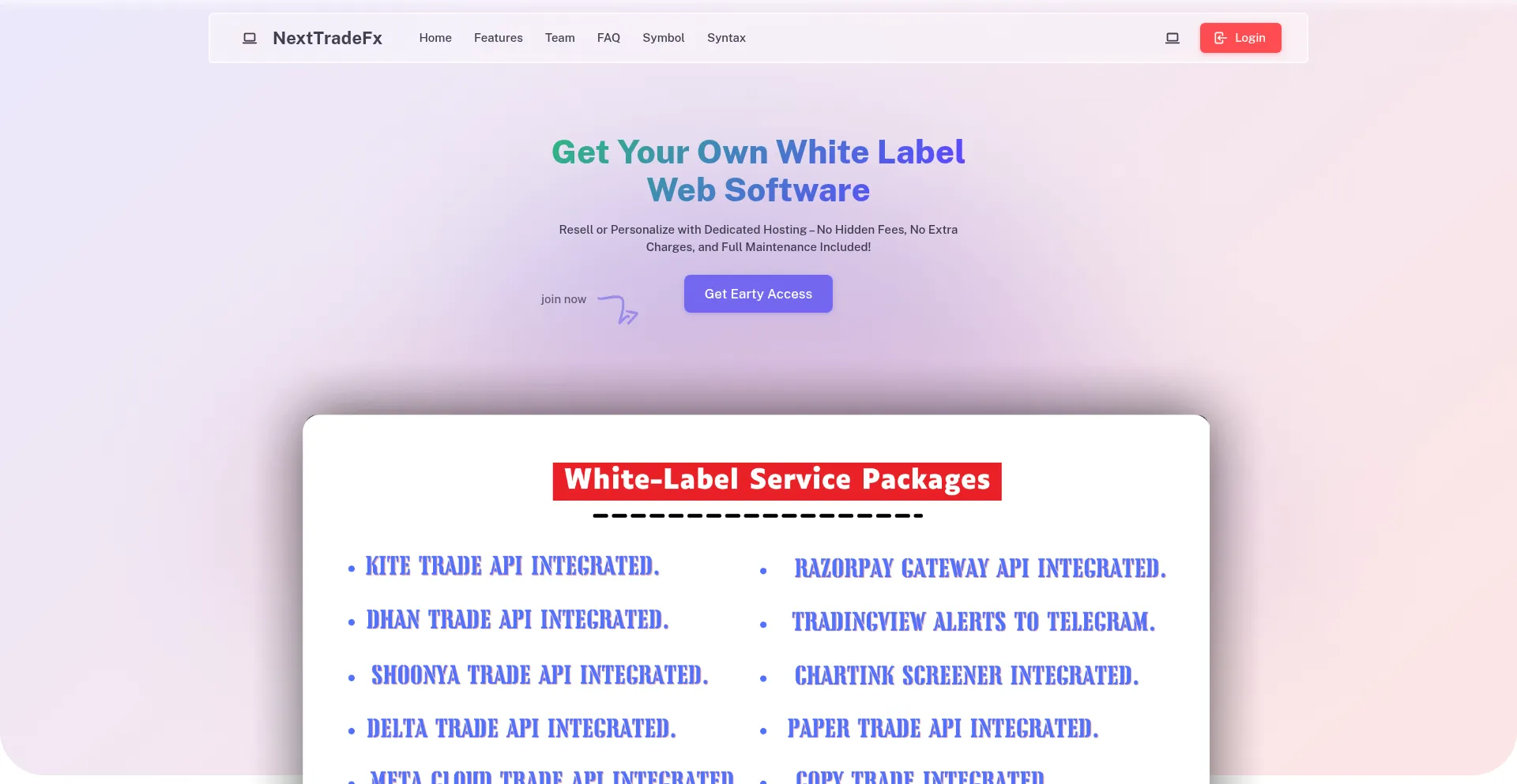 Website screenshot of Nexttradefx.co.in