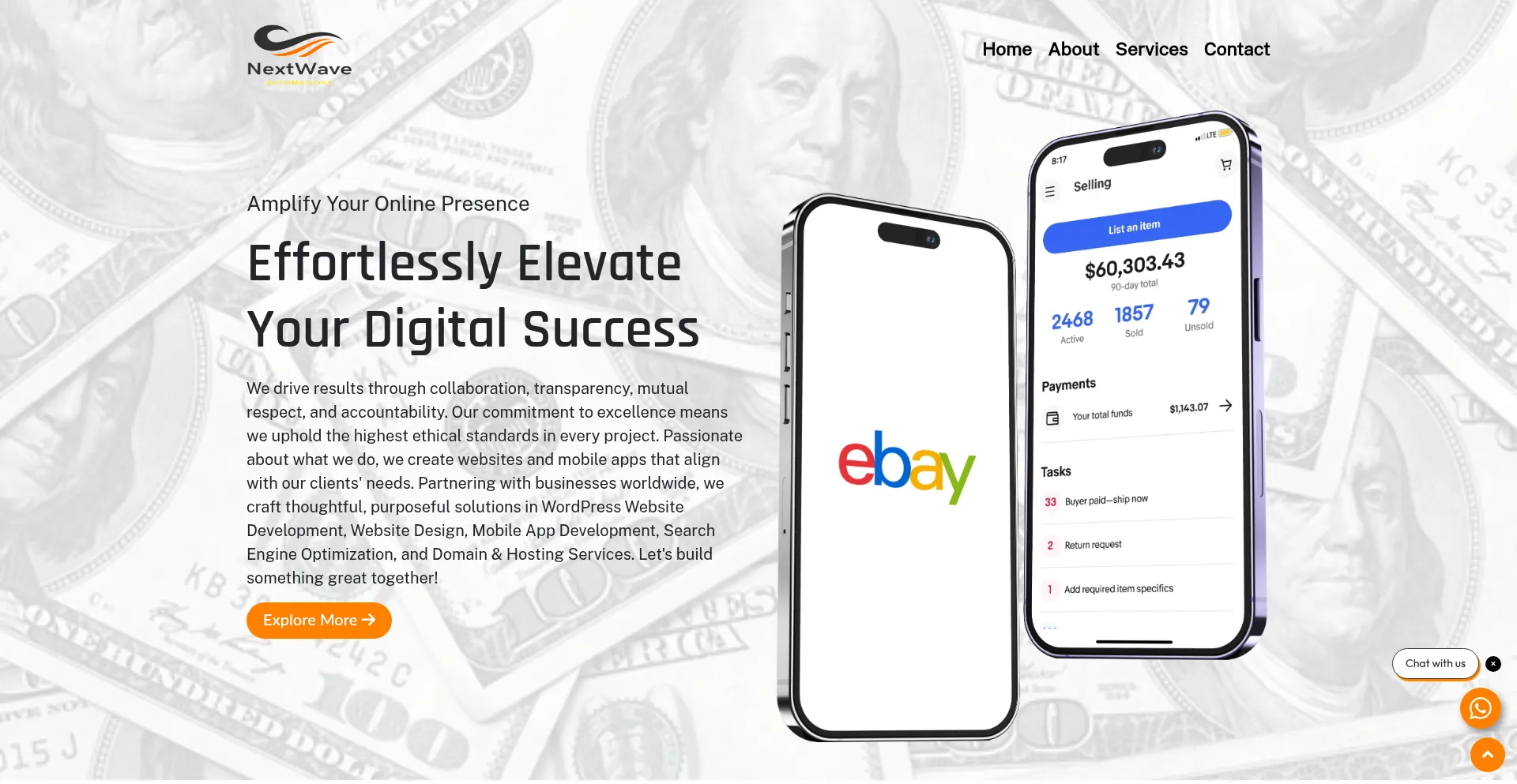 Website screenshot of Nextwaveautomations.com