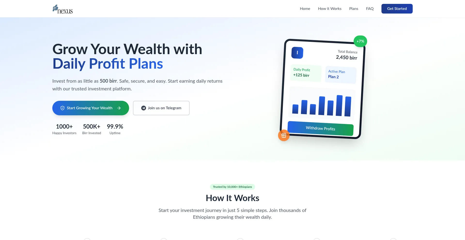 Website screenshot of Nexusinvestmentgroup.site