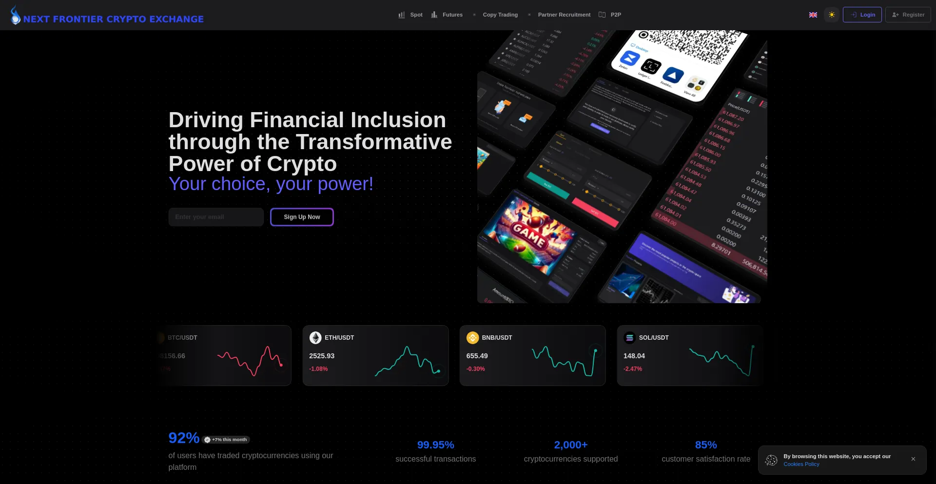 Website screenshot of Nfxexchange.com