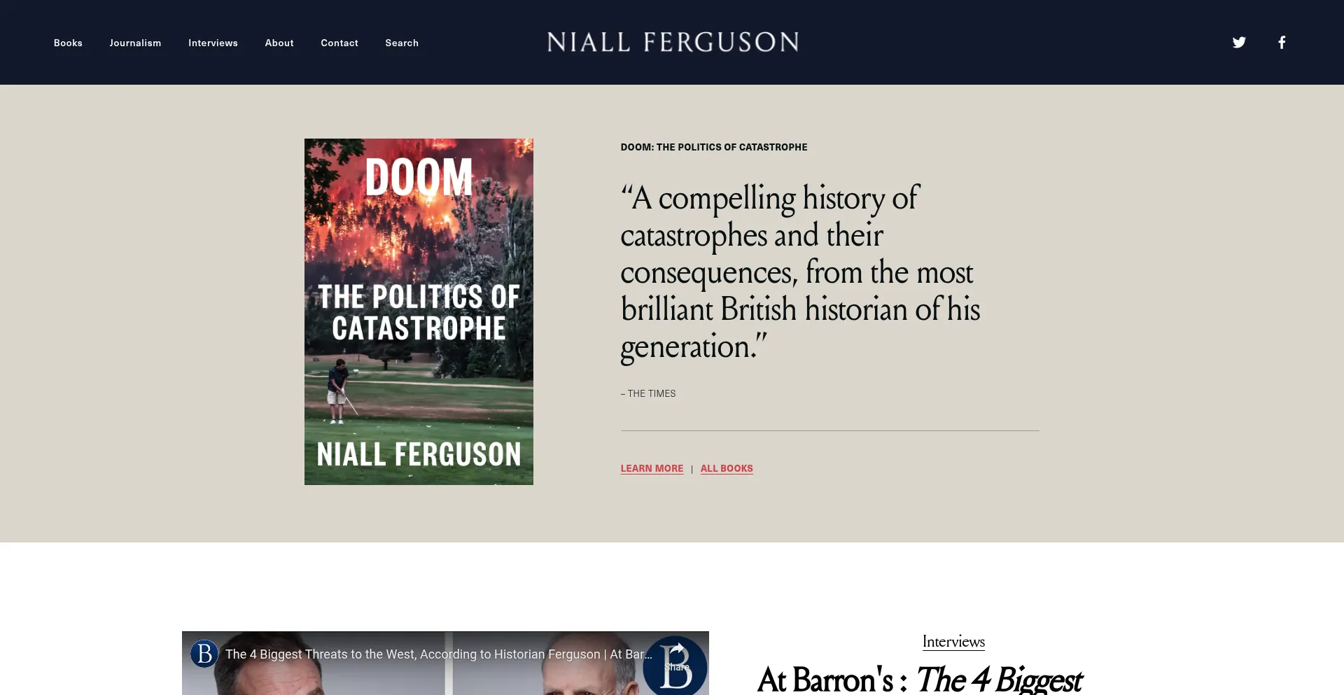 Website screenshot of Niallferguson.com
