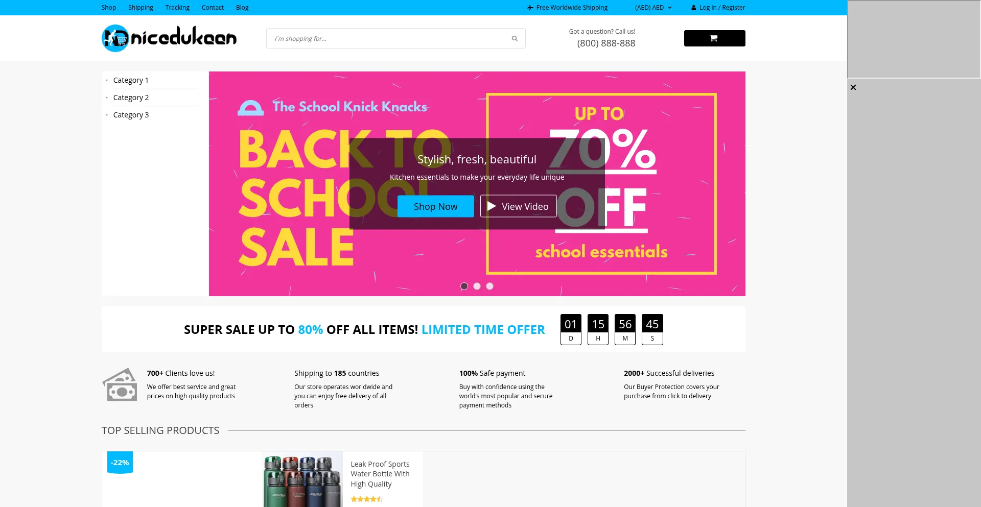 Website screenshot of Nicedukaan.com