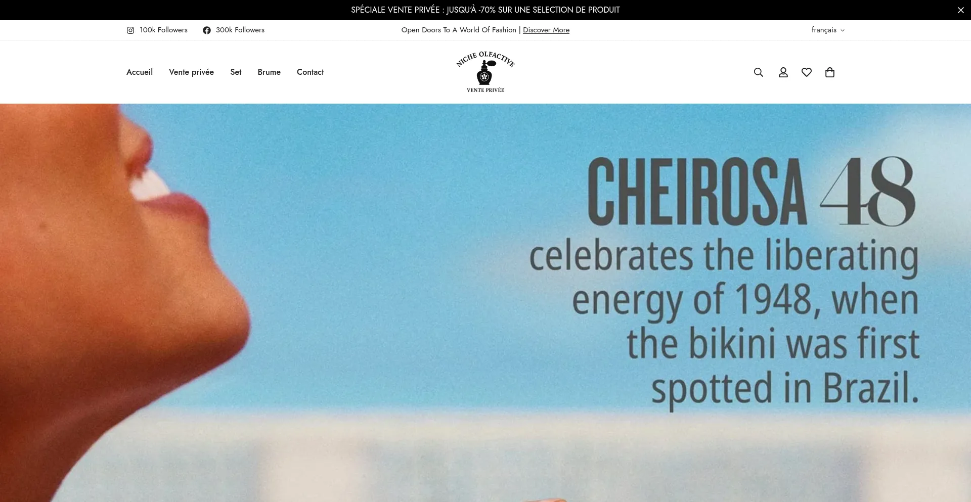 Website screenshot of Nicheolfactive-privee.com